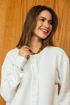 Buttoned Knit Sweater