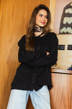 Buttoned Knit Sweater