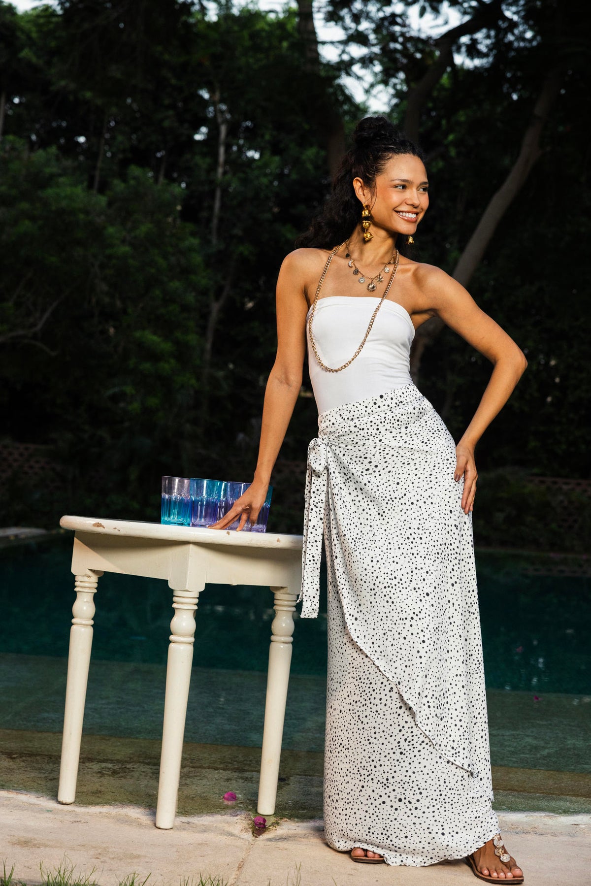 Polka Wrap Skirt