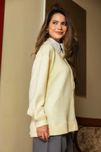 Buttoned Knit Sweater