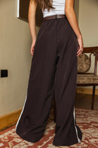 Side Stripe Wide-Leg Pants