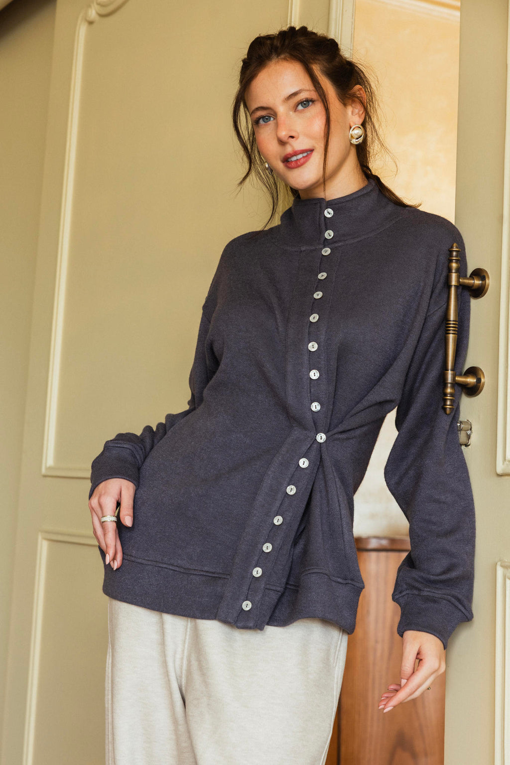 Twist Button Sweater