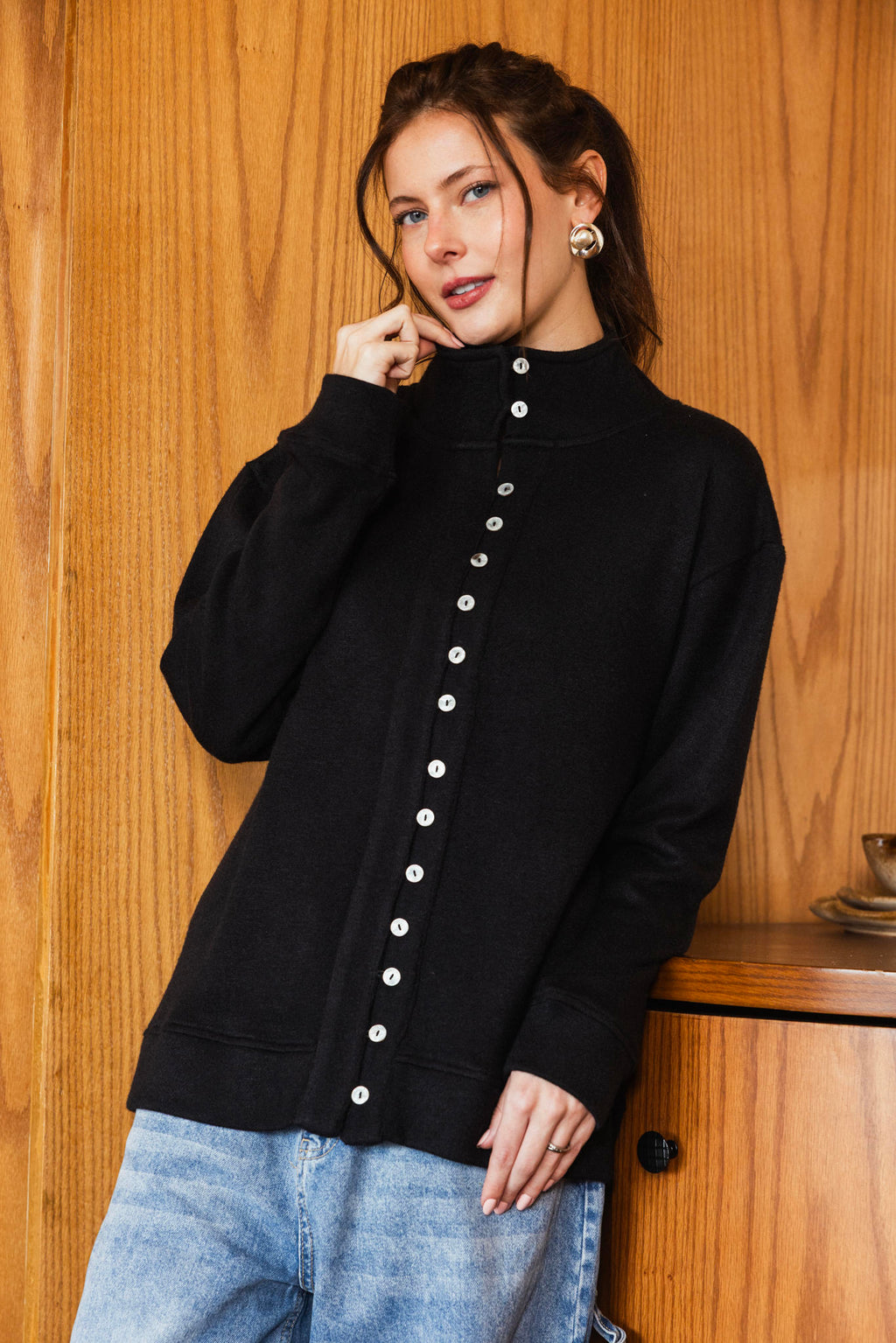 Twist Button Sweater