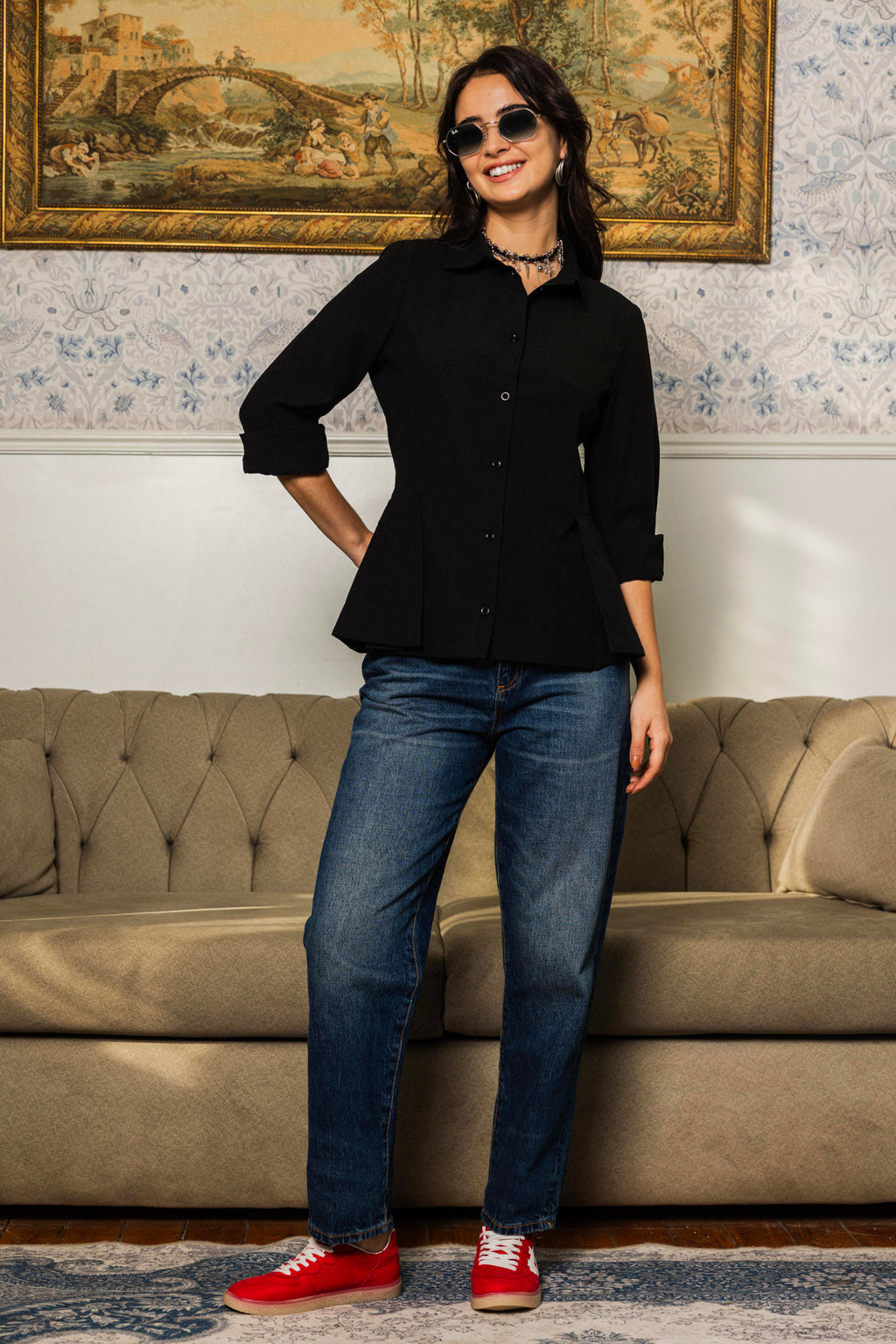 Side Pleat Blouse
