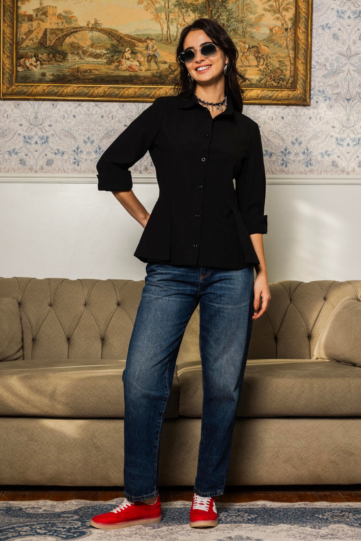 Side Pleat Blouse
