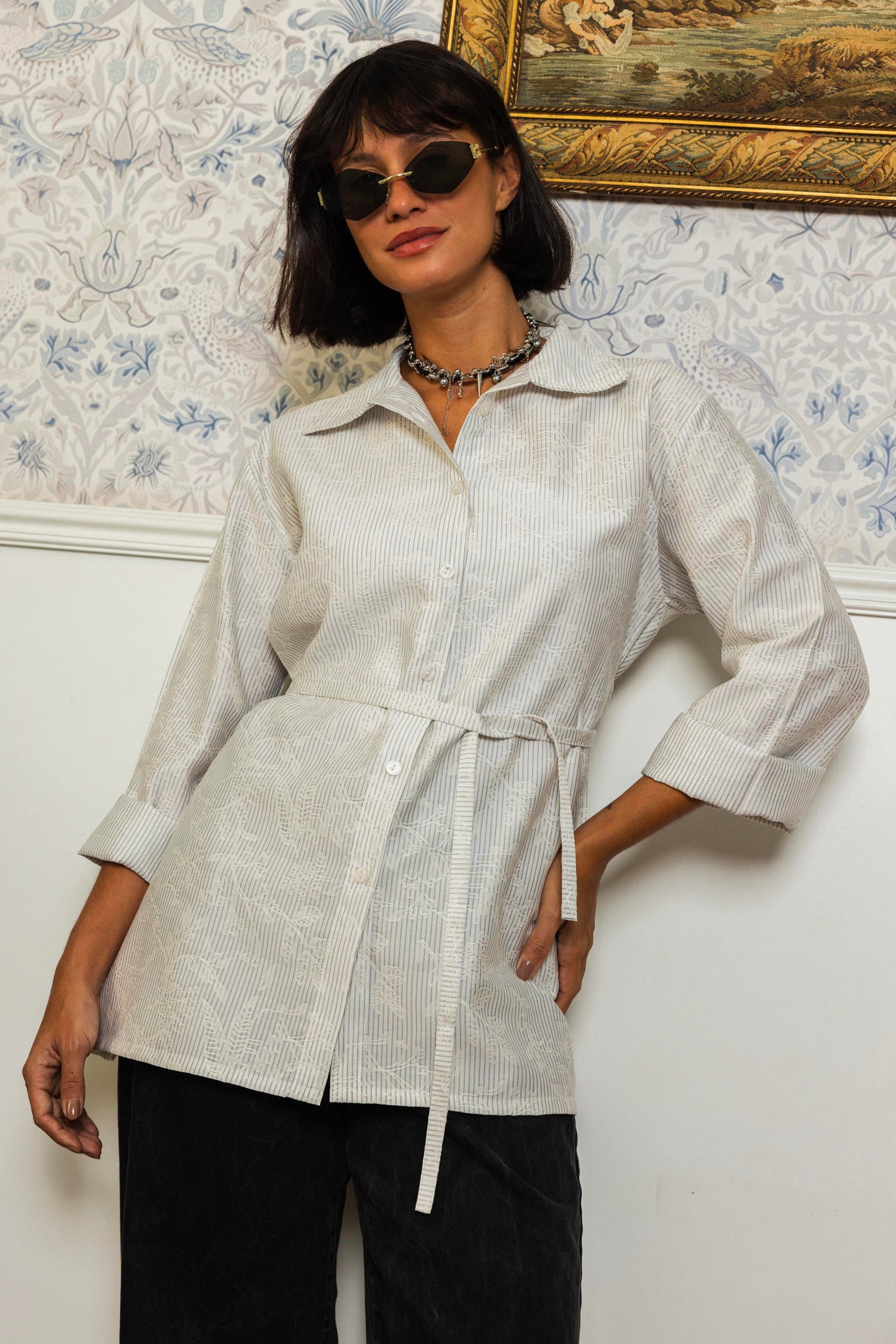 Relaxed Tie Blouse