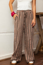 Balloon Striped Pants - Orange