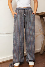 Ballon Striped Pants - Blue
