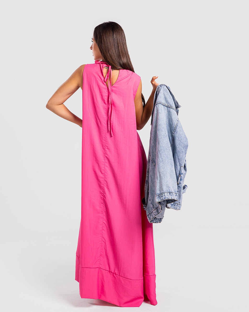 Sleeveless Maxi Dress with Adjustable Hem