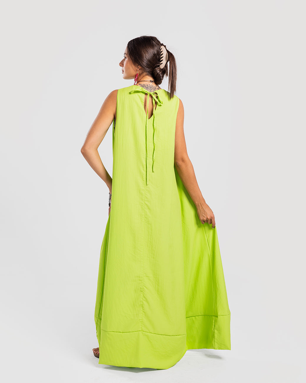 Sleeveless Maxi Dress with Adjustable Hem