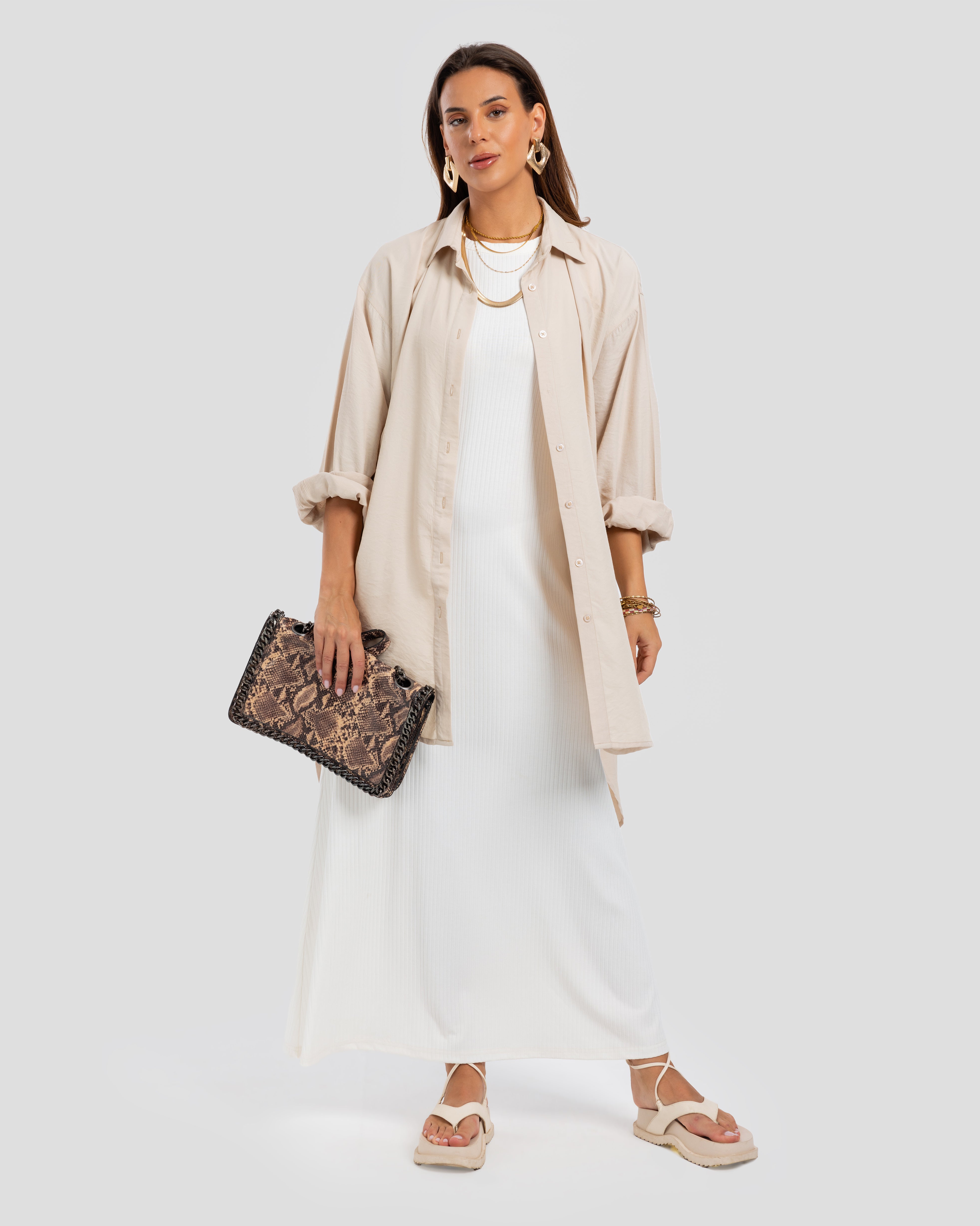 فستان ماكسي مقطوع