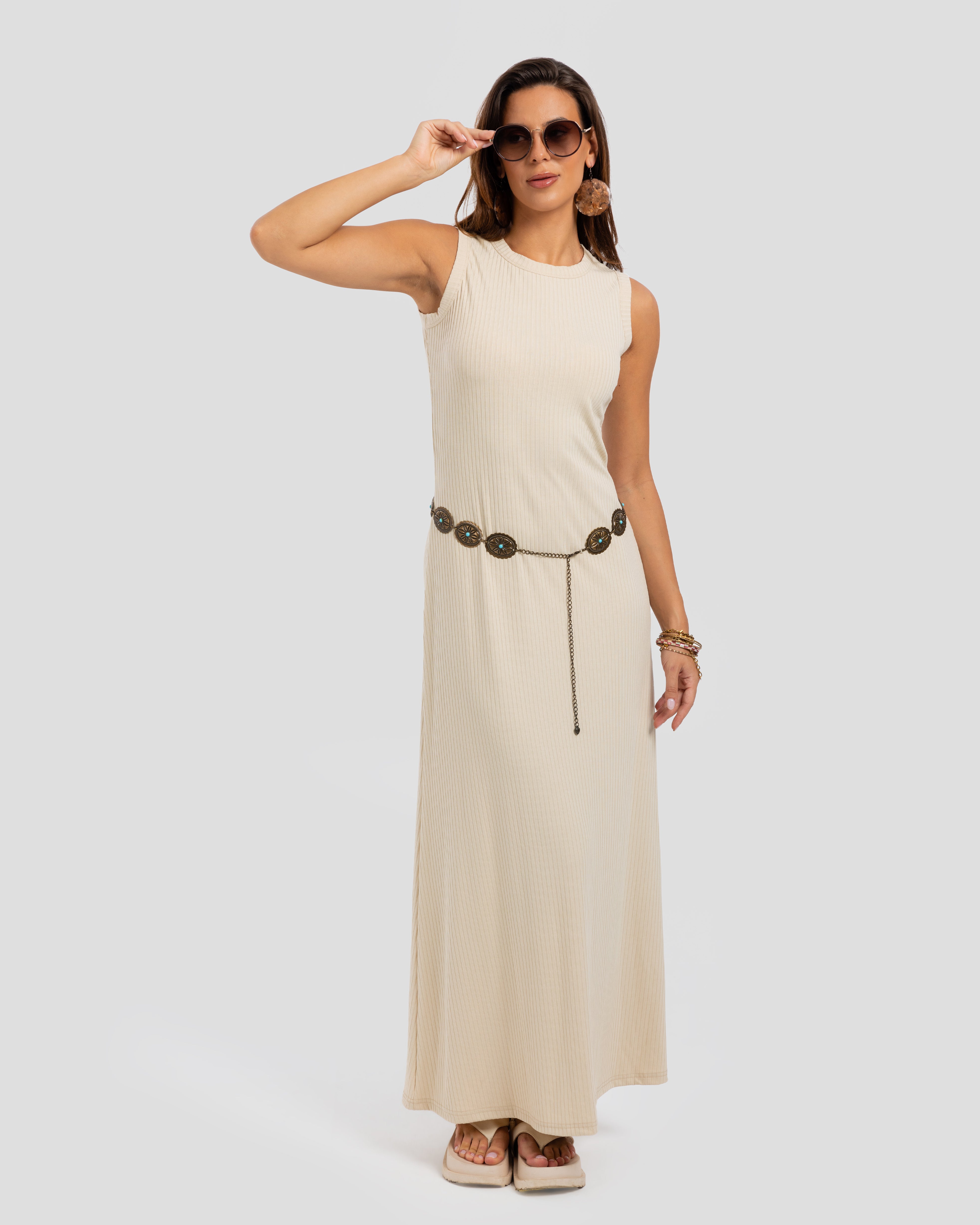 فستان ماكسي مقطوع