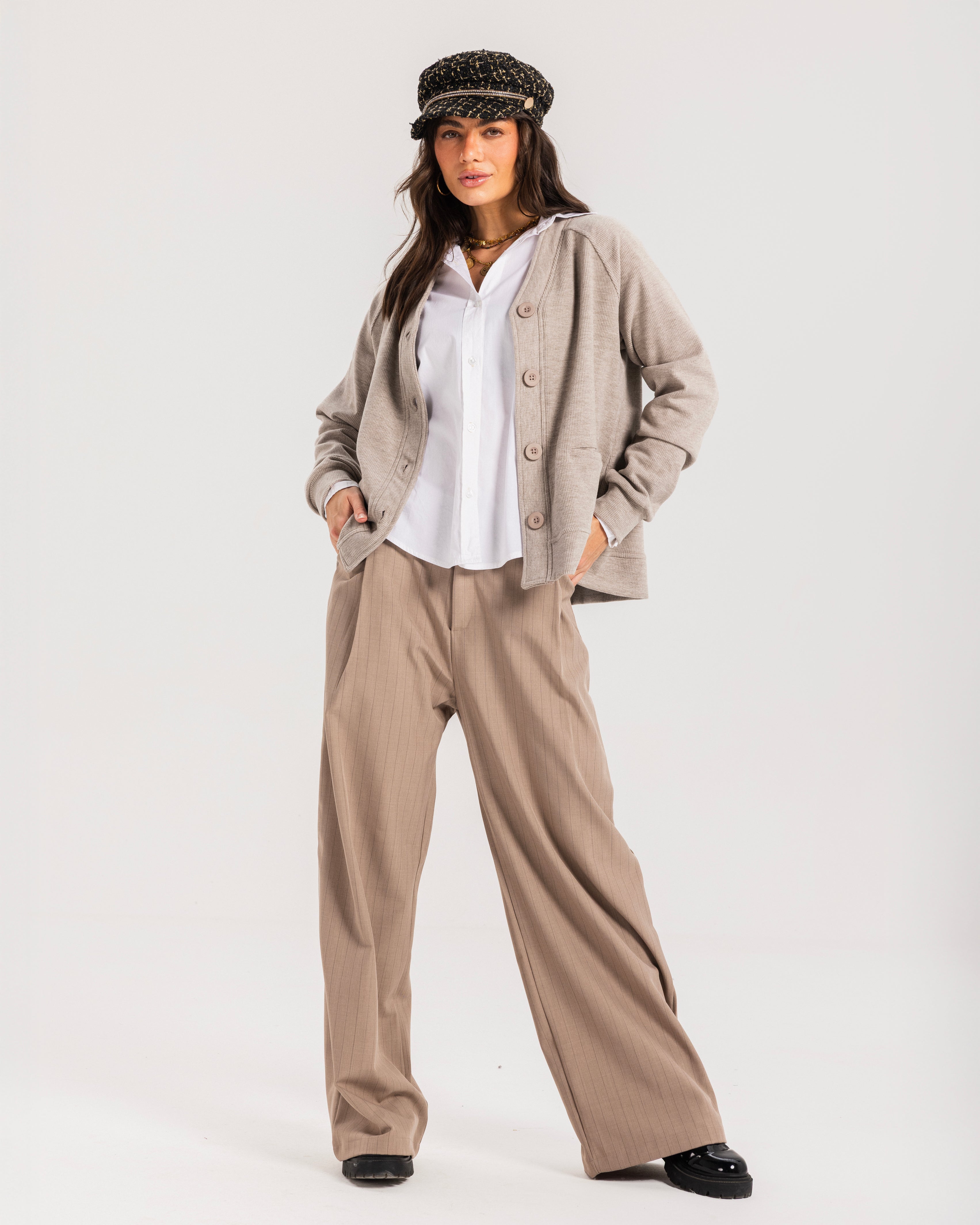 High Waist Striped Pants