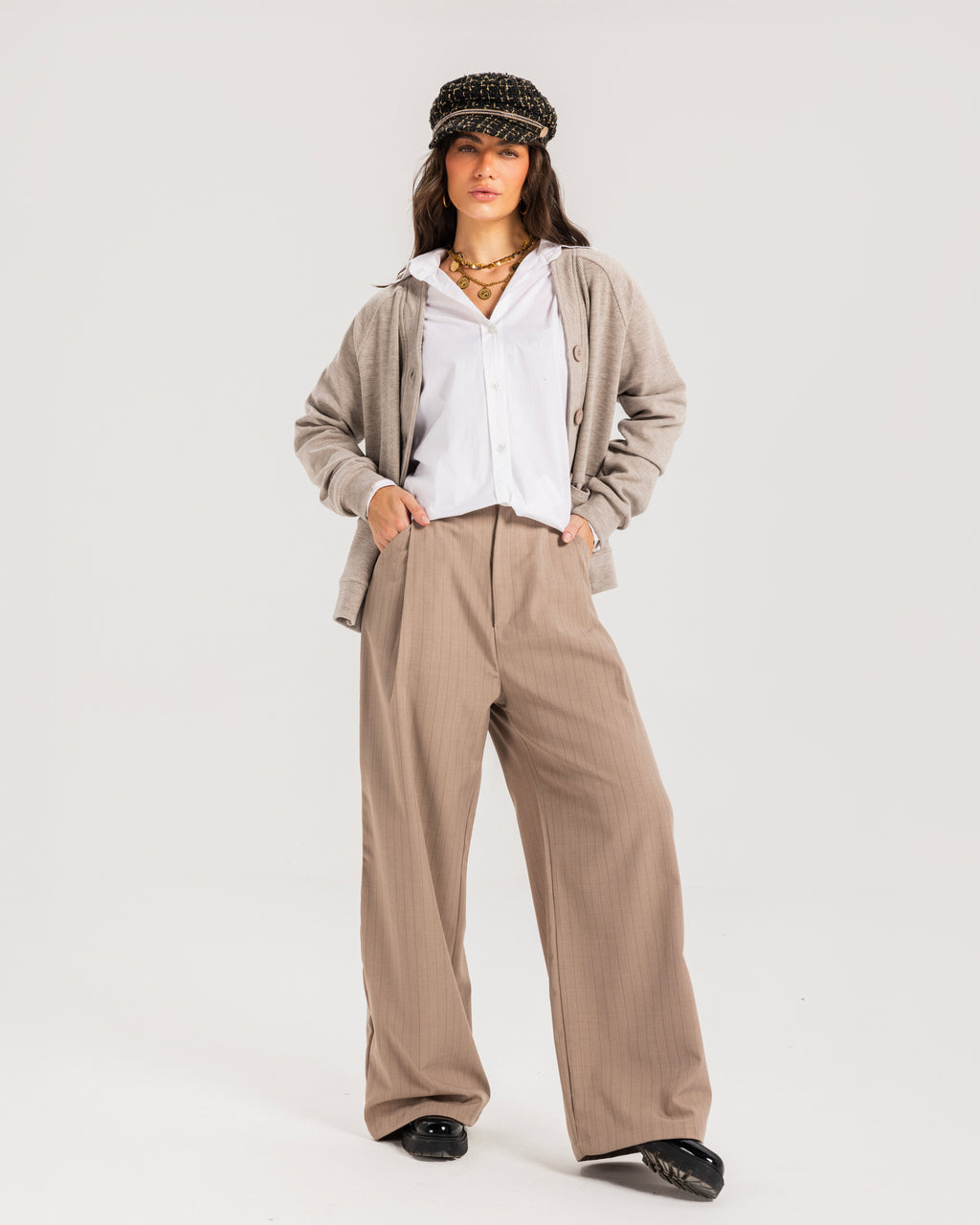 High Waist Striped Pants