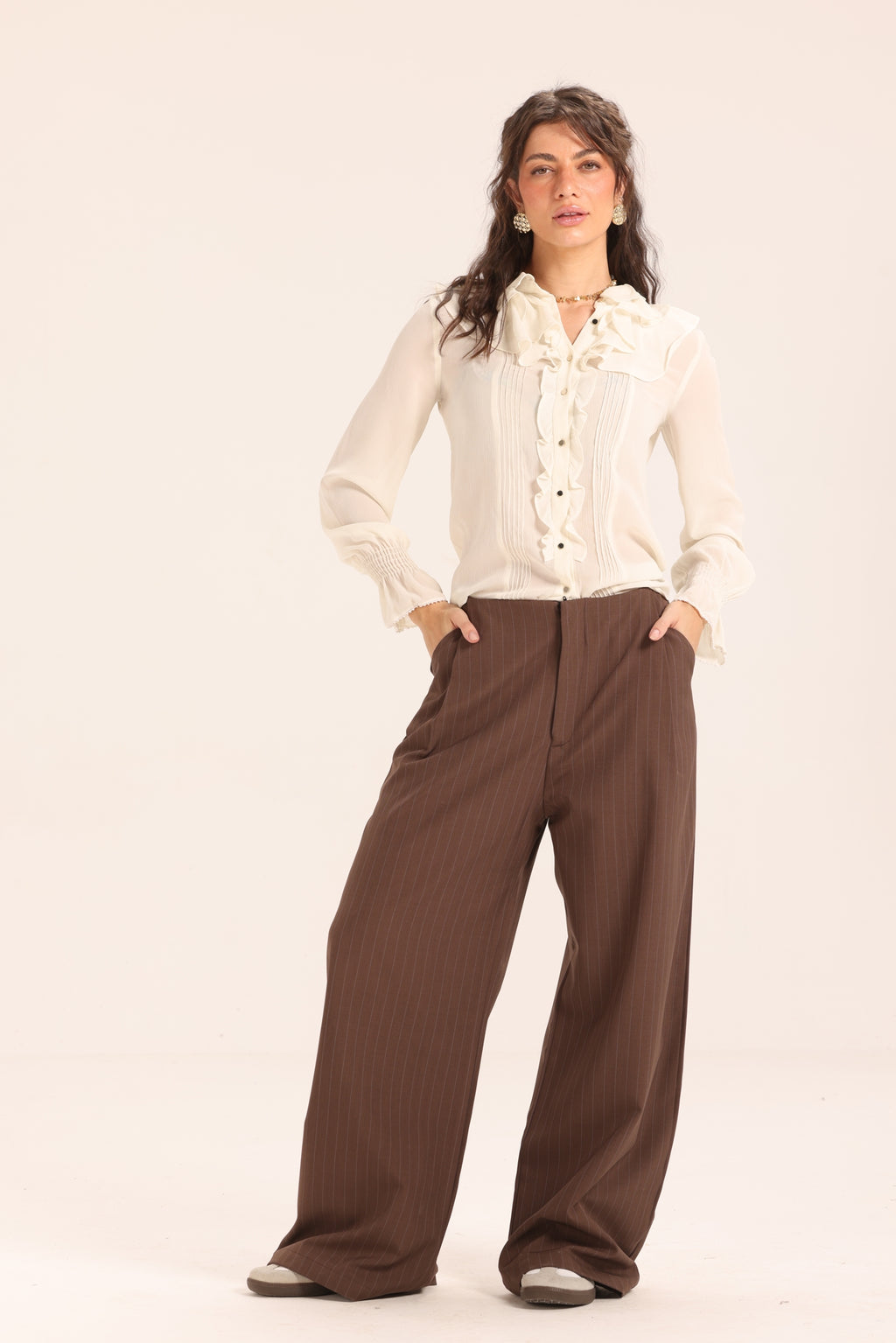 High Waist Striped Pants