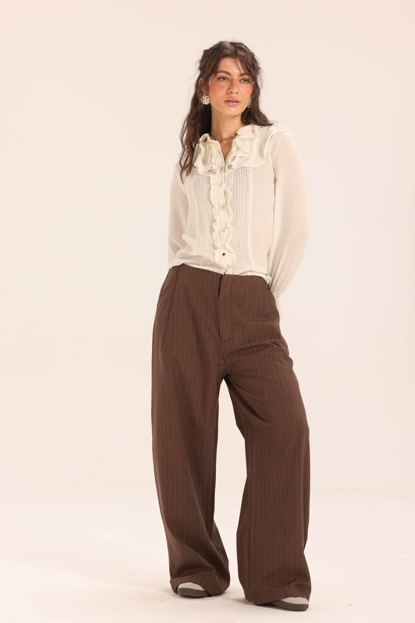 High Waist Striped Pants