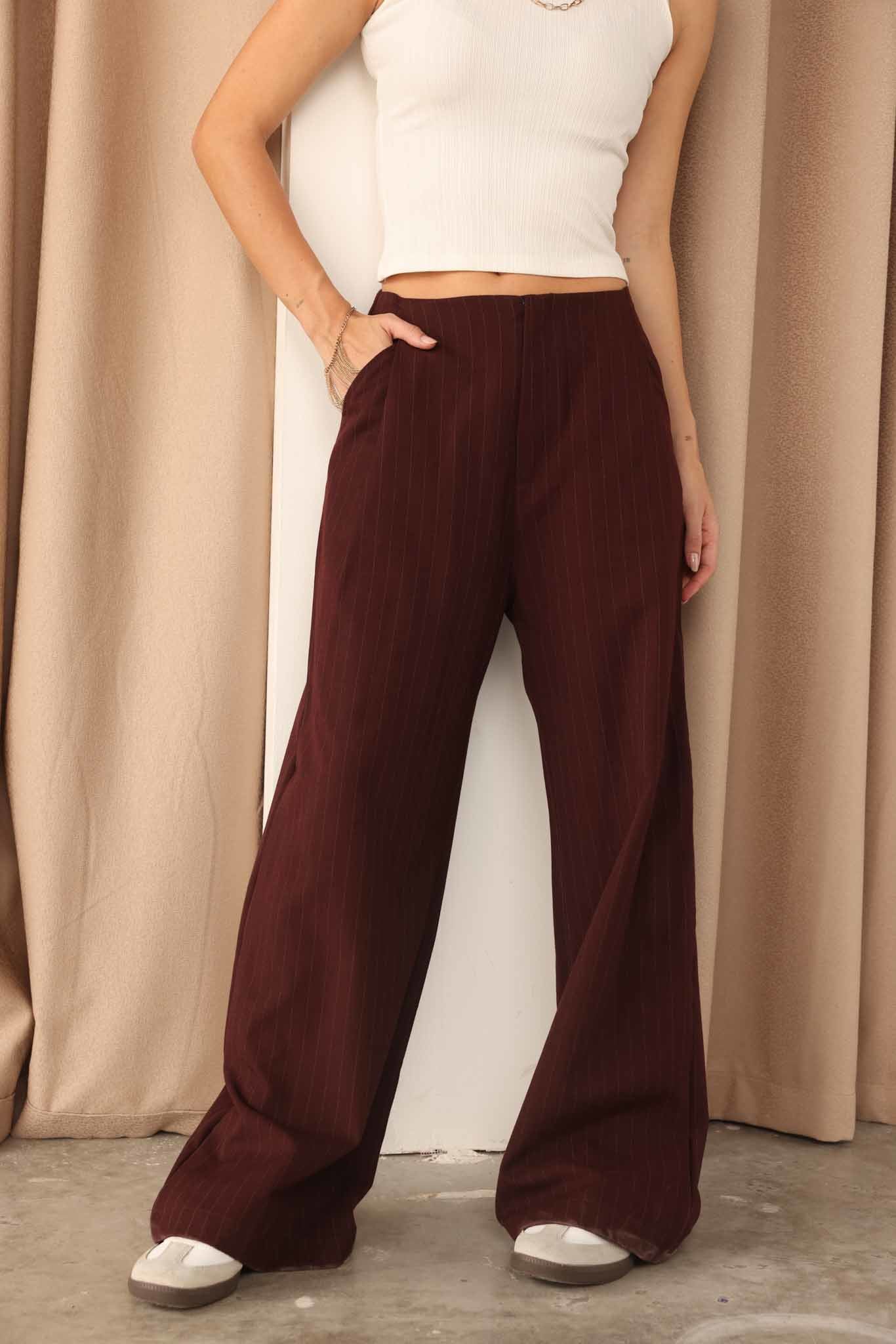 High Waist Striped Pants