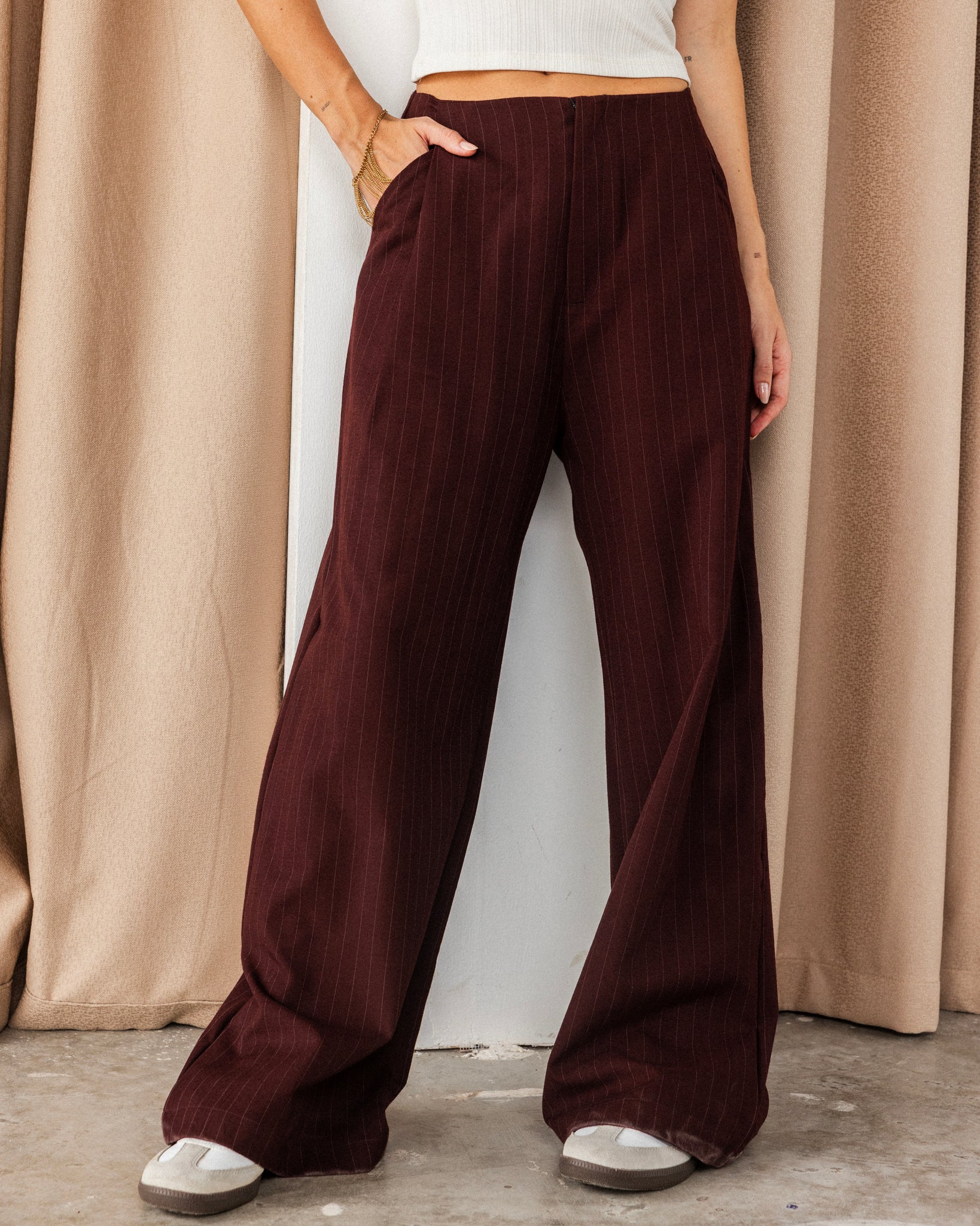 High Waist Striped Pants