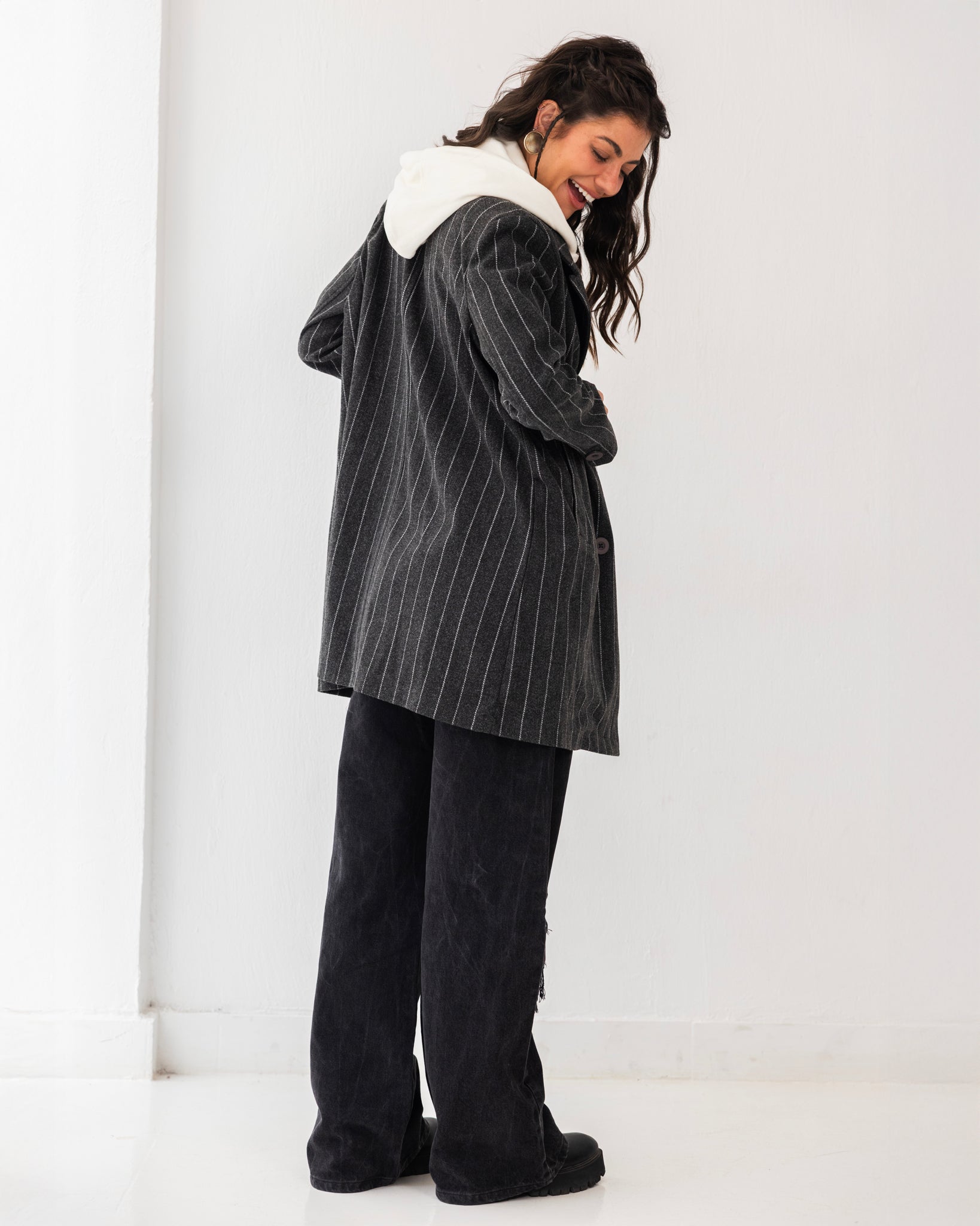 Formal Casual Striped Coat