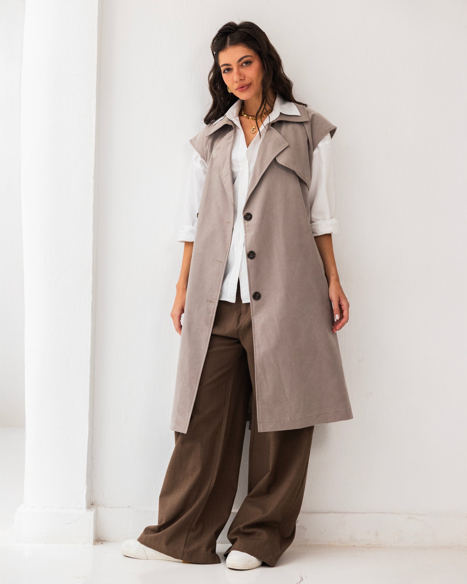 Sleeveless Trench Coat