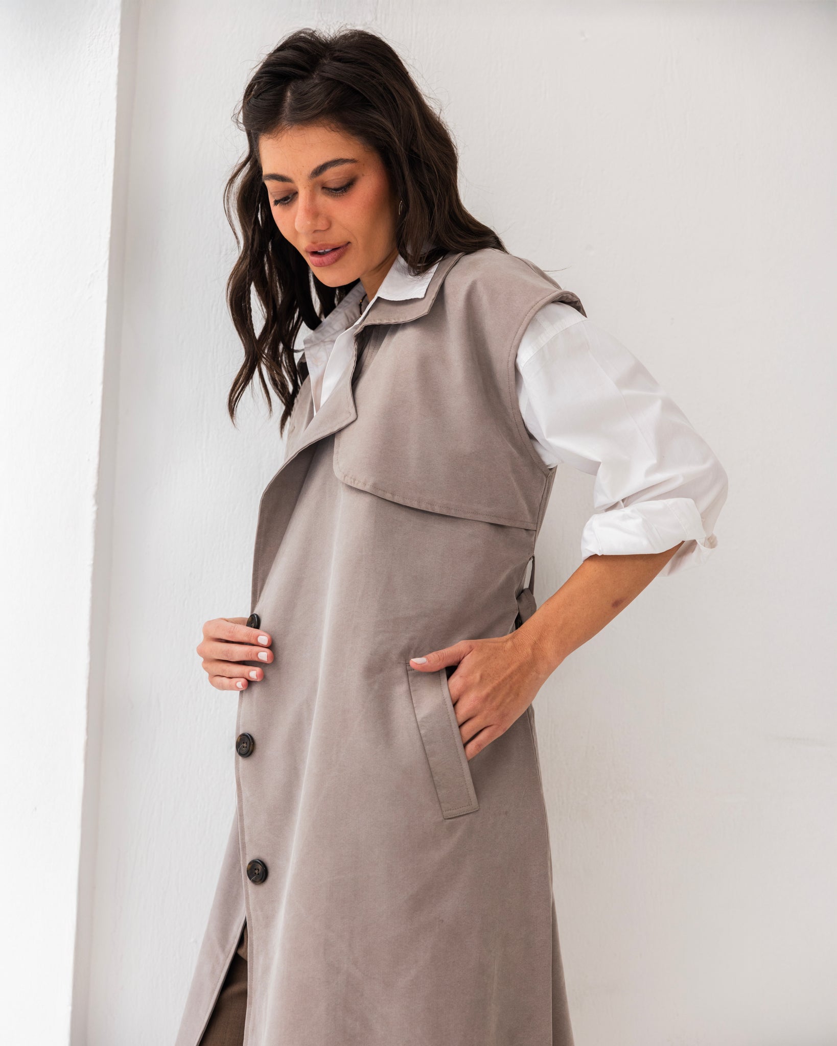 Sleeveless Trench Coat