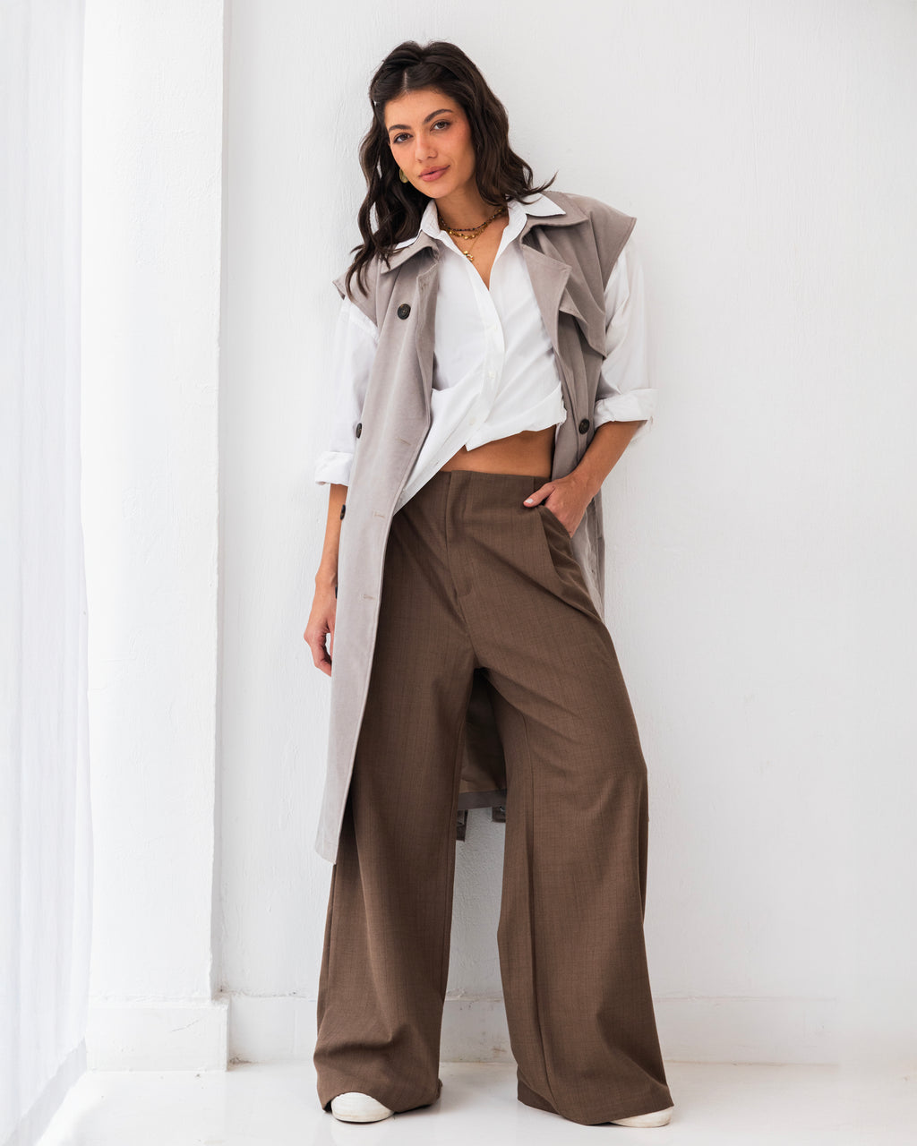 High Waist Striped Pants