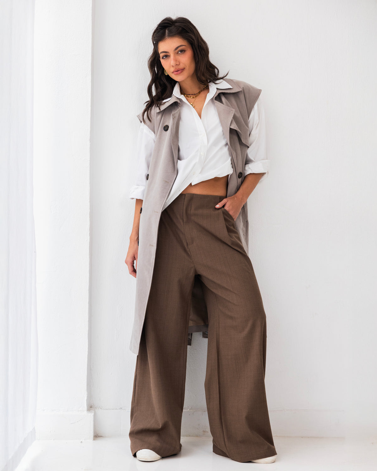 High Waist Striped Pants