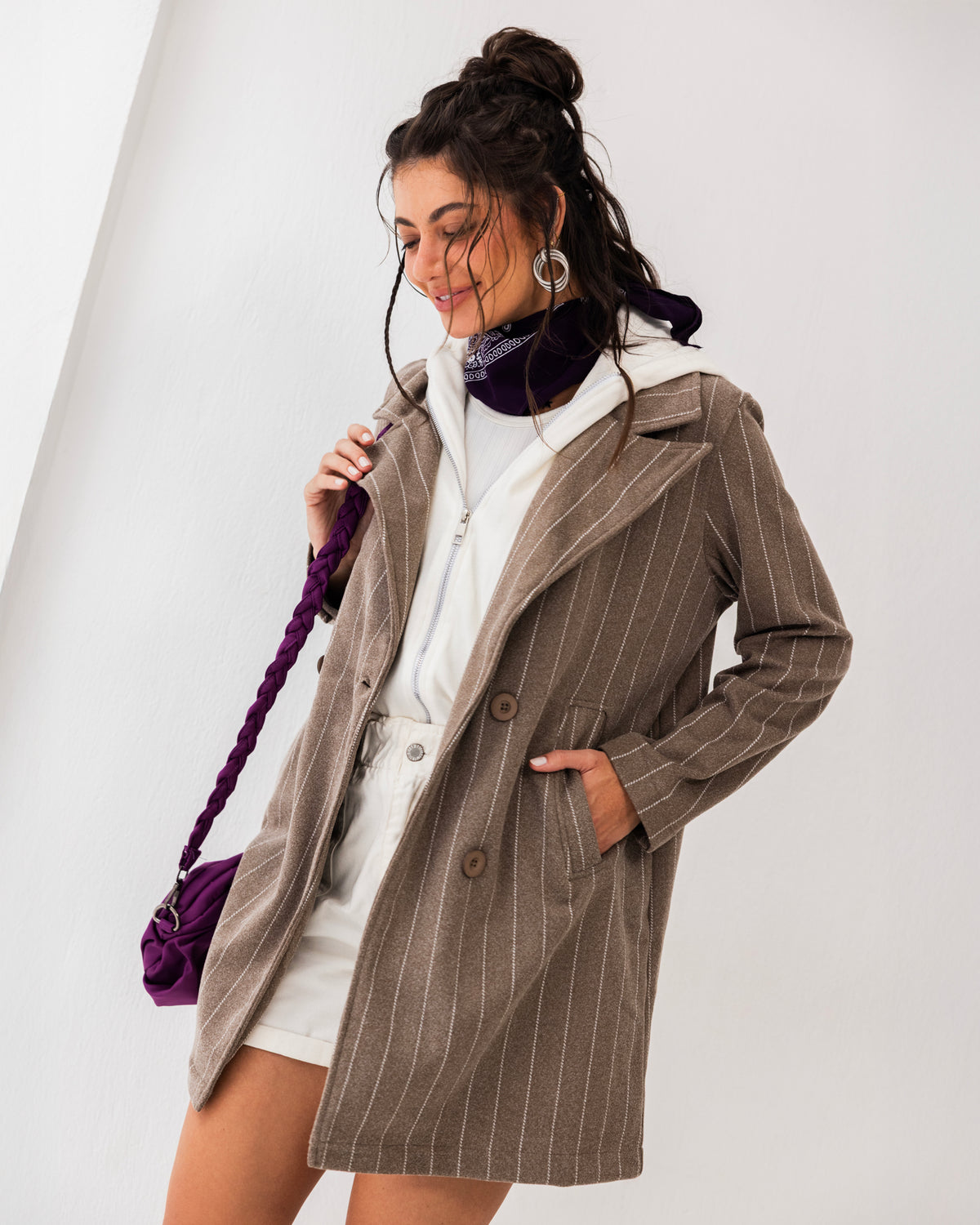 Formal Casual Striped Coat