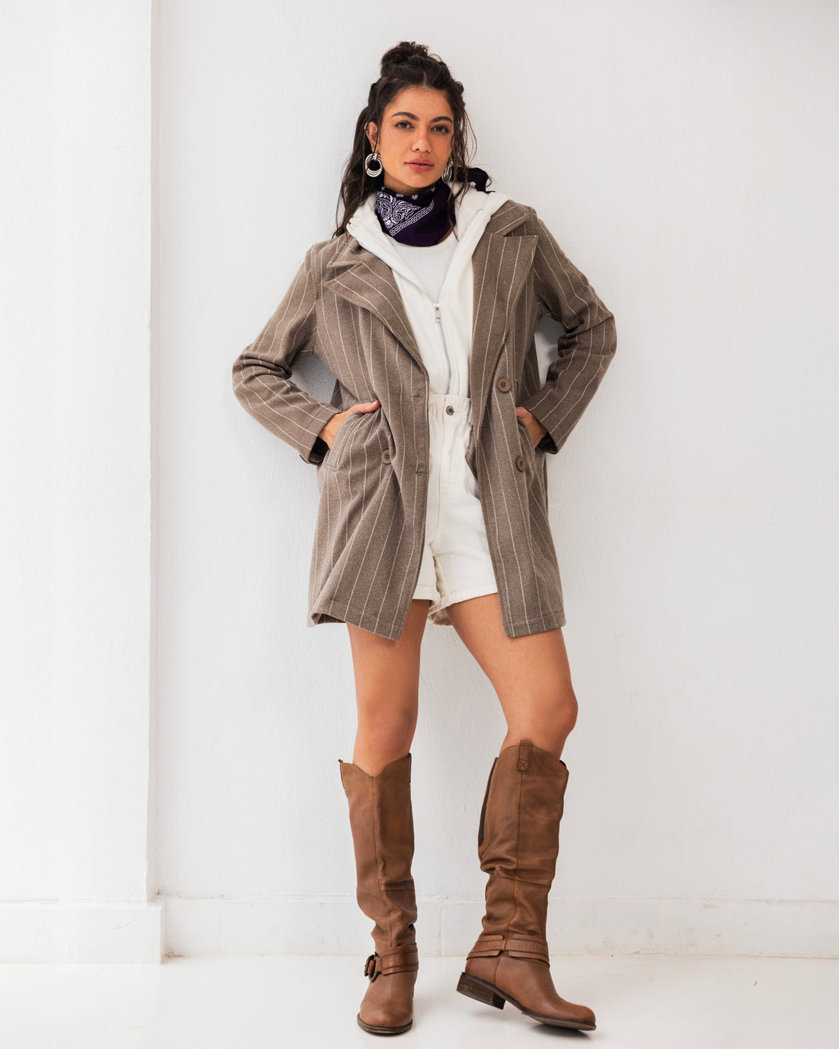 Formal Casual Striped Coat