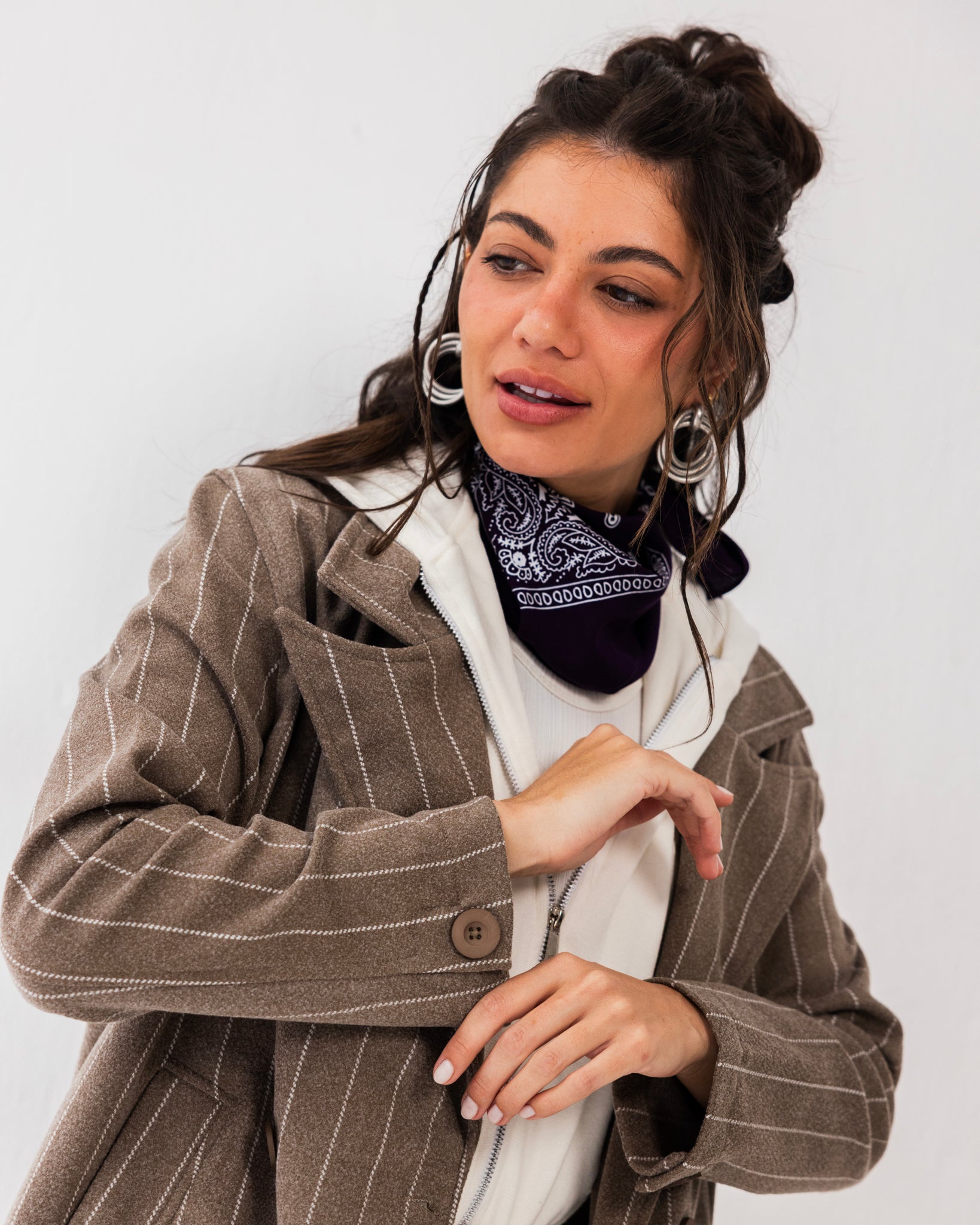 Formal Casual Striped Coat