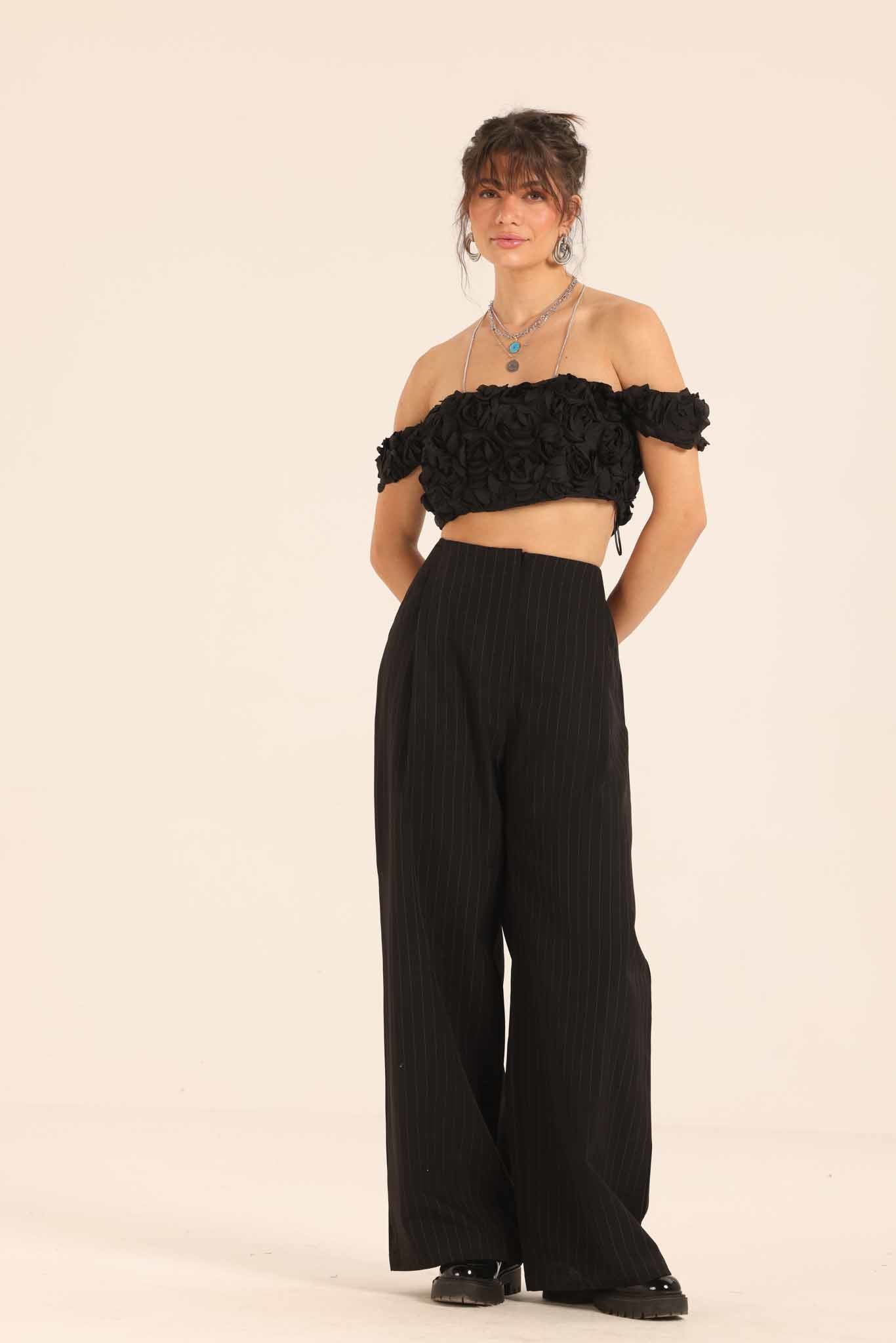 High Waist Striped Pants