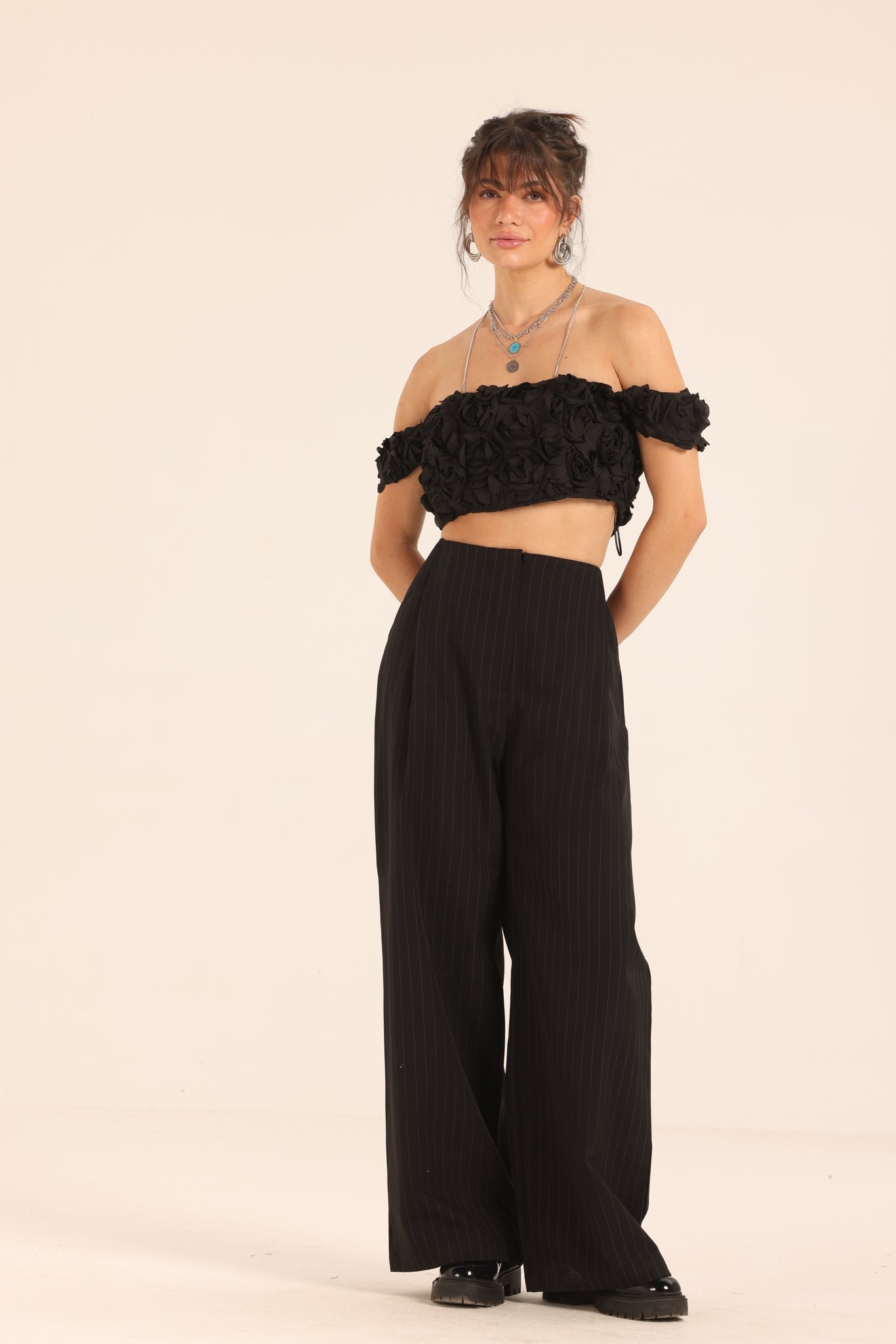 High Waist Striped Pants