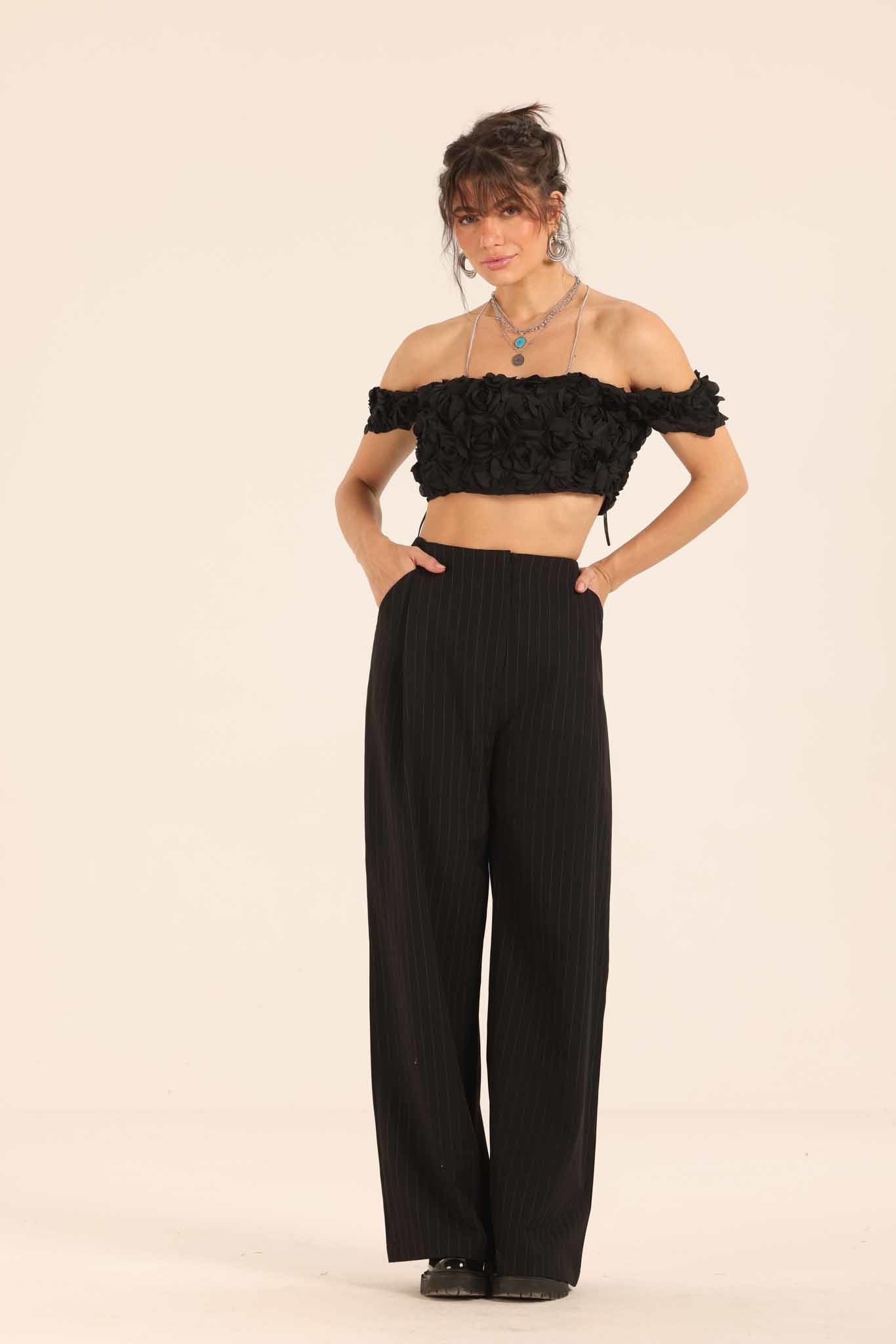 High Waist Striped Pants