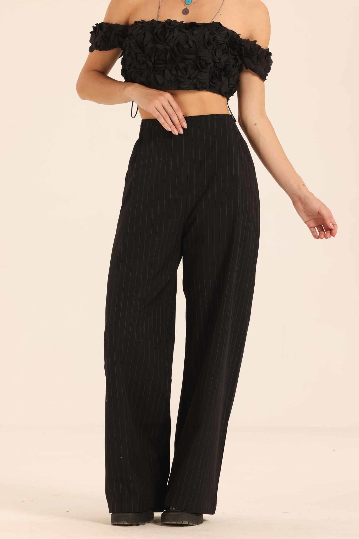 High Waist Striped Pants