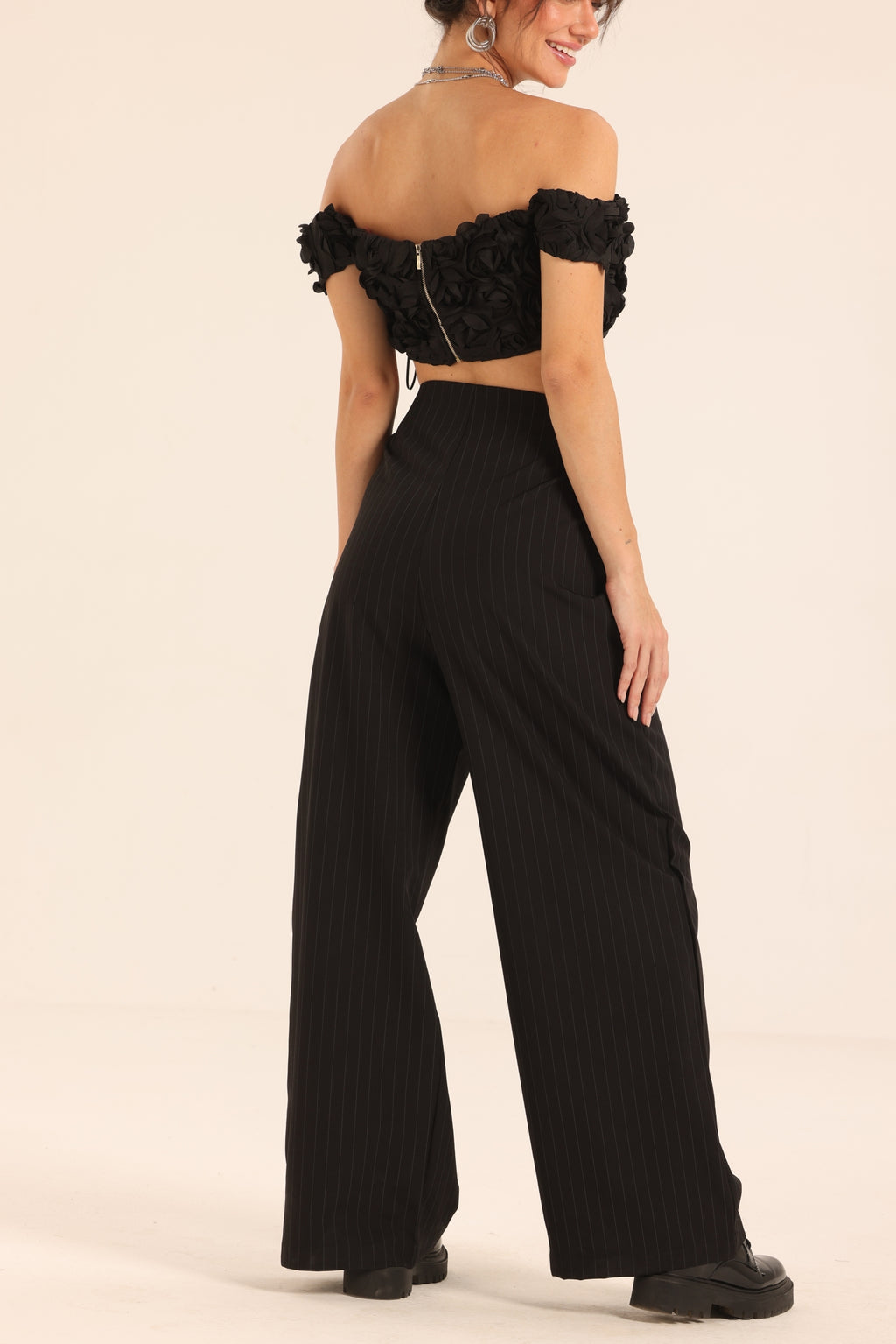 High Waist Striped Pants