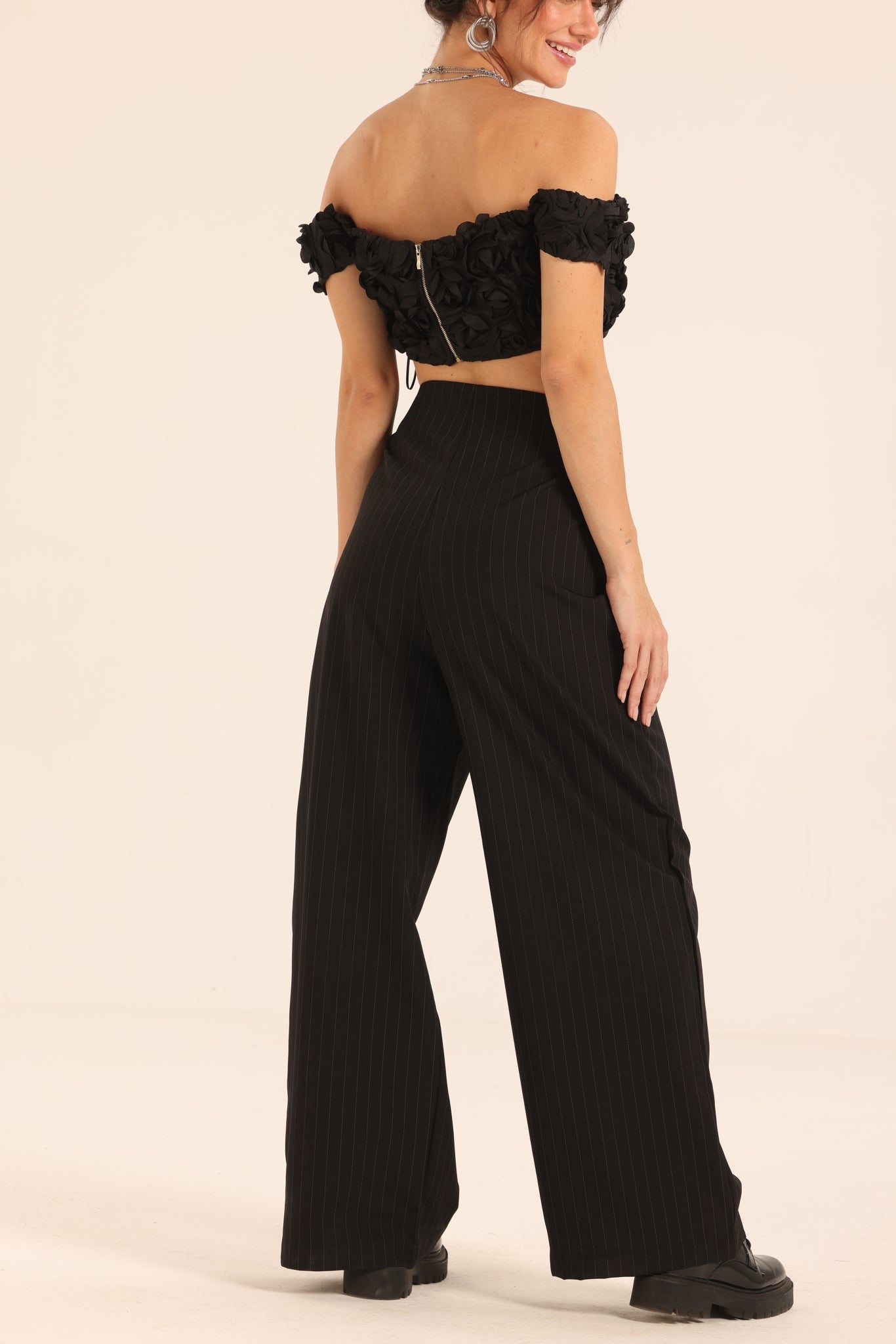 High Waist Striped Pants