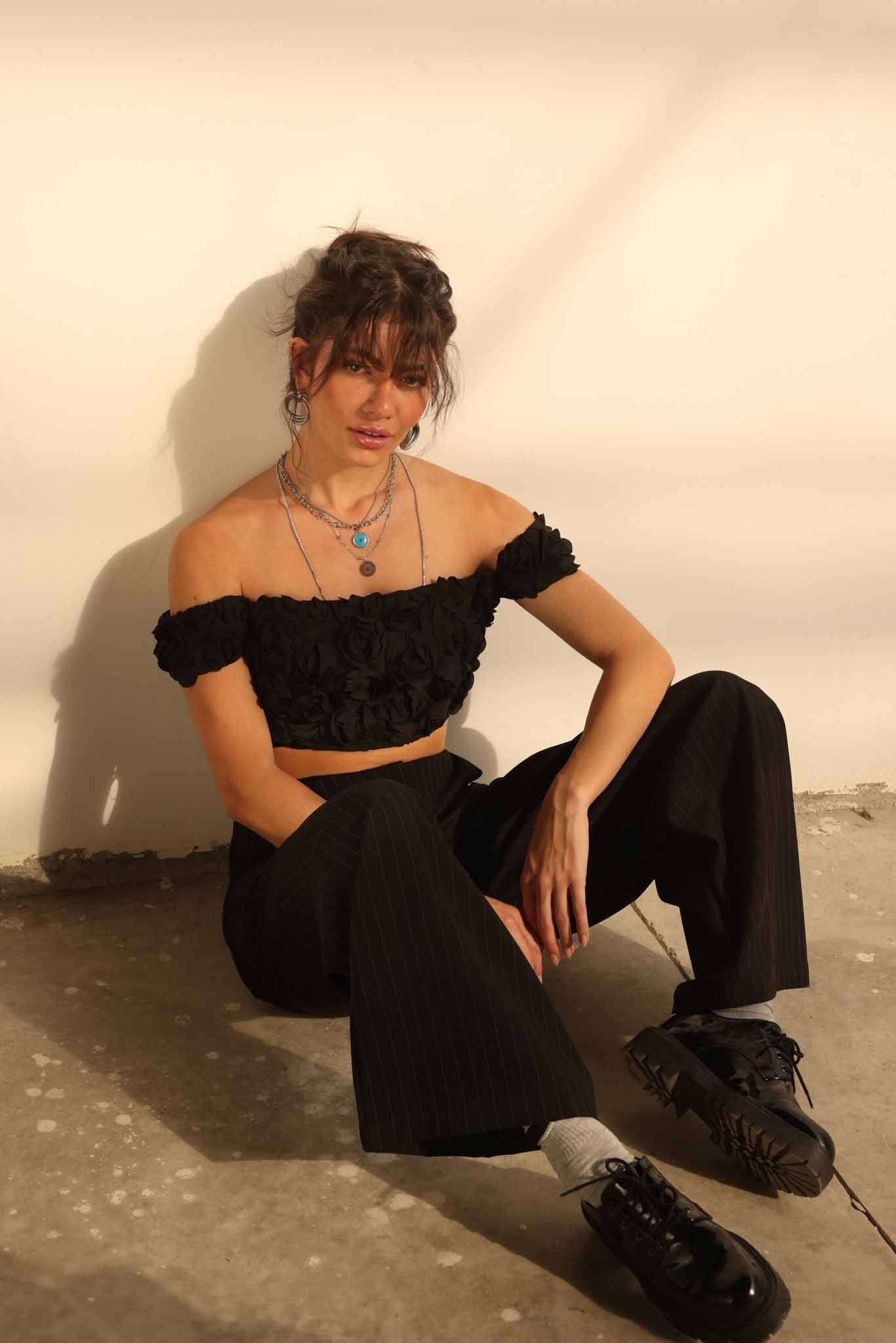 High Waist Striped Pants