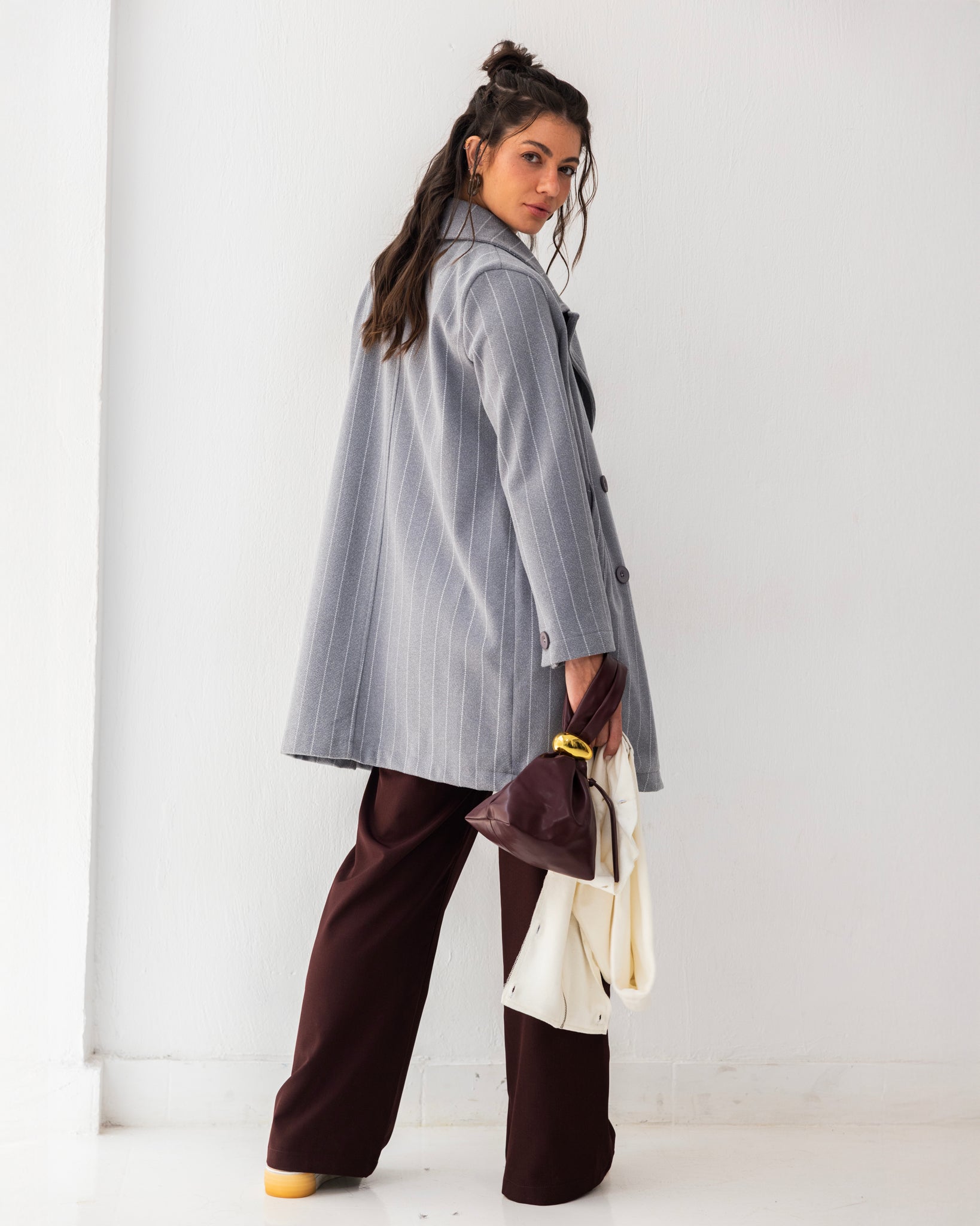 Formal Casual Striped Coat