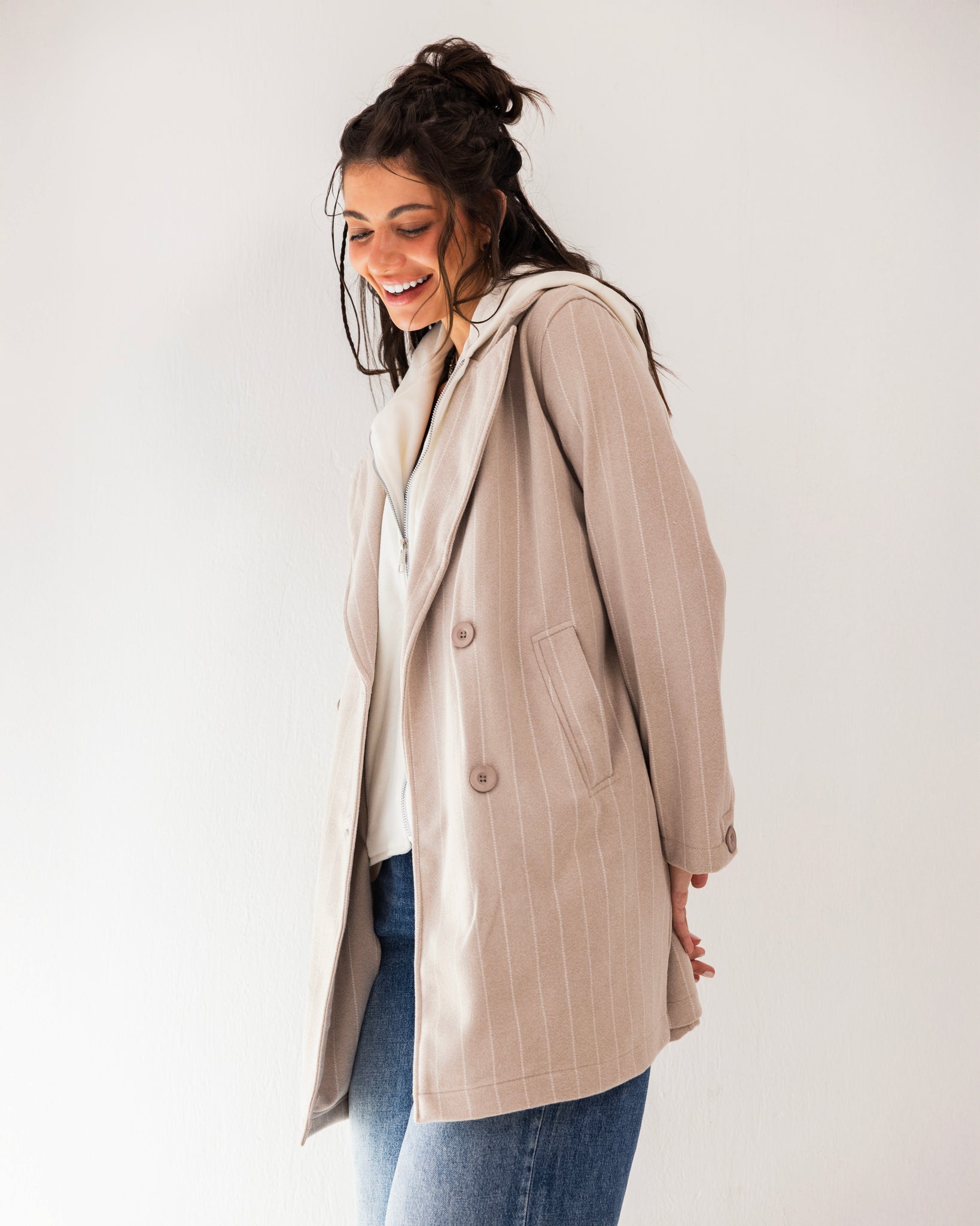 Formal Casual Striped Coat