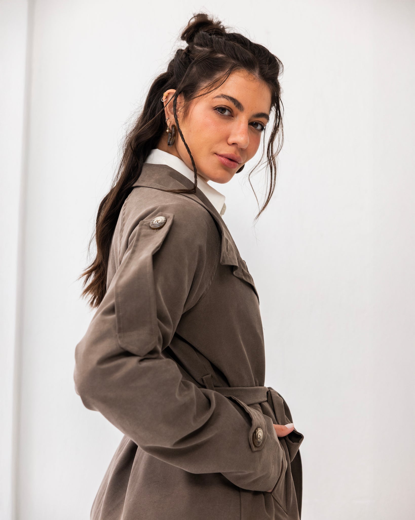 Cropped Trench Coat