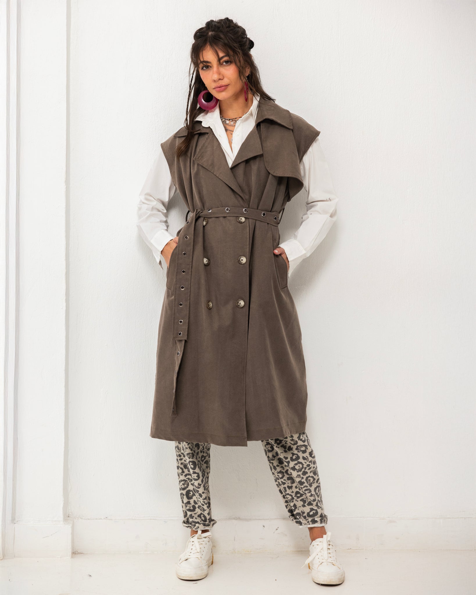 Sleeveless Trench Coat