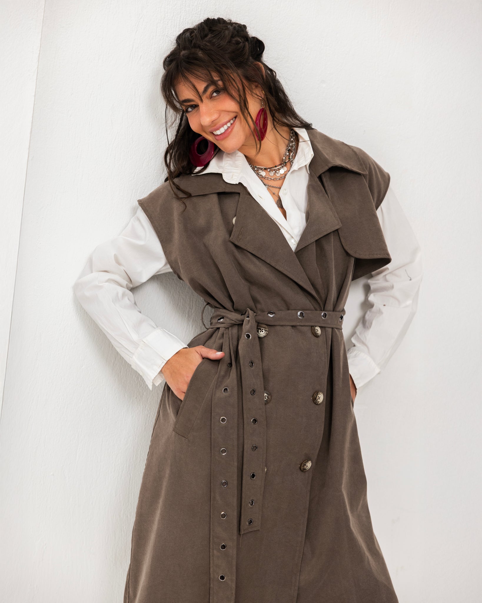 Sleeveless Trench Coat