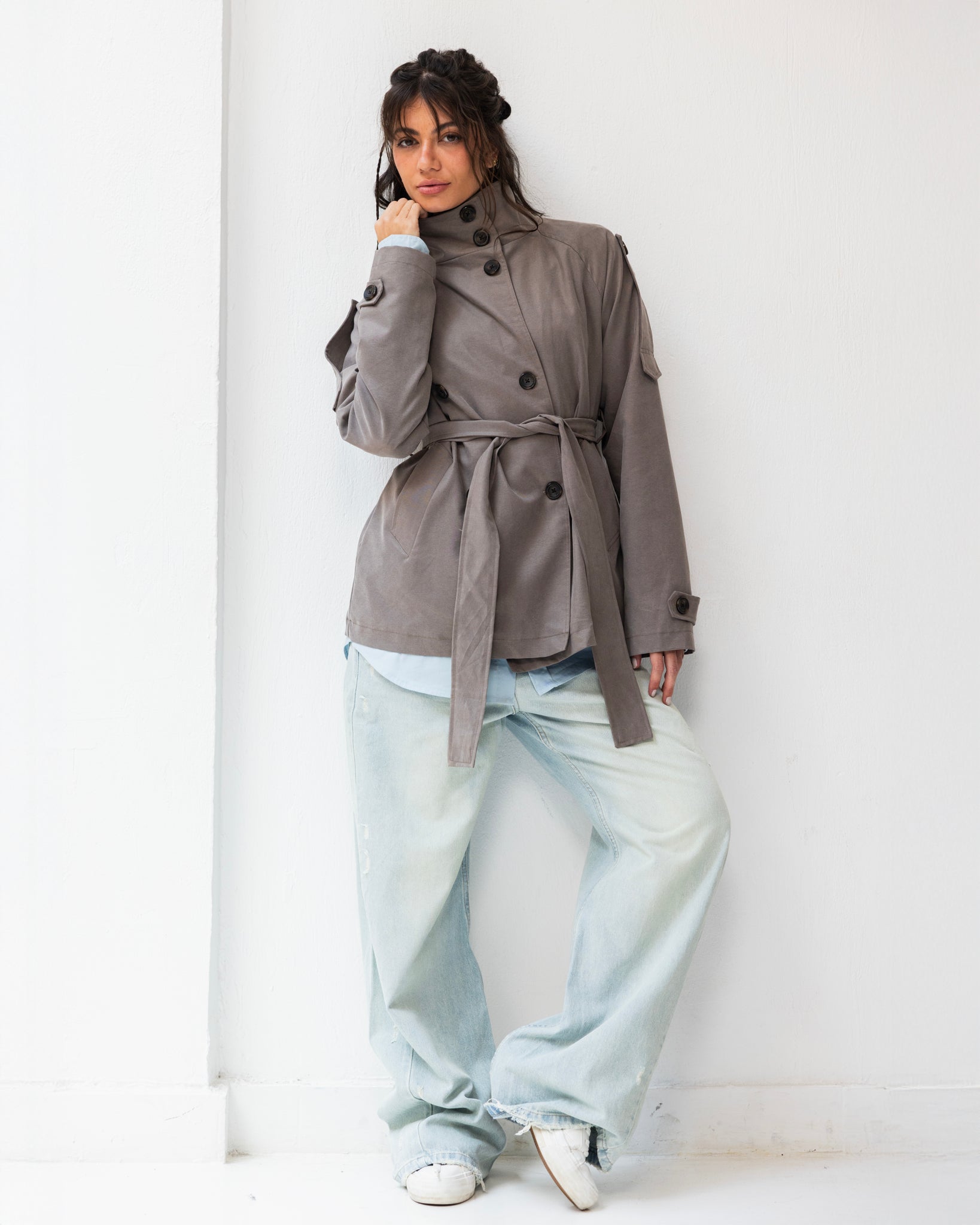 Cropped Trench Coat