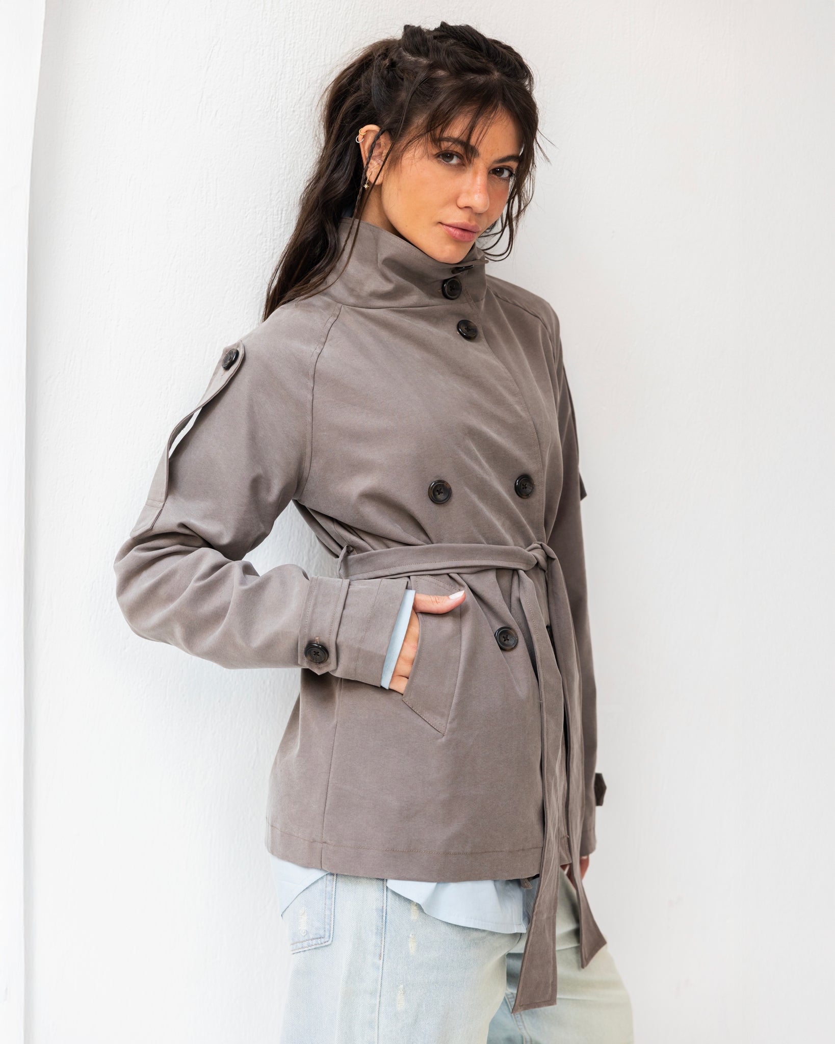 Cropped Trench Coat