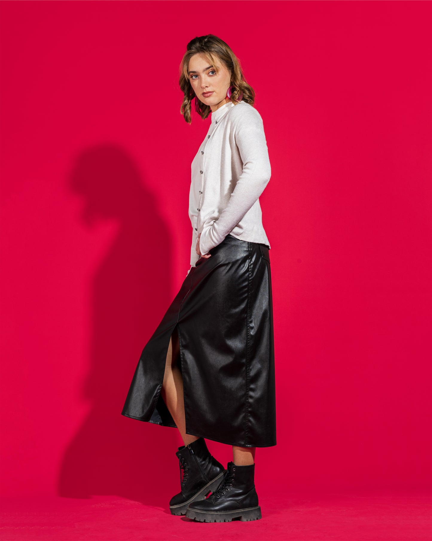 Leather Skirt front cut