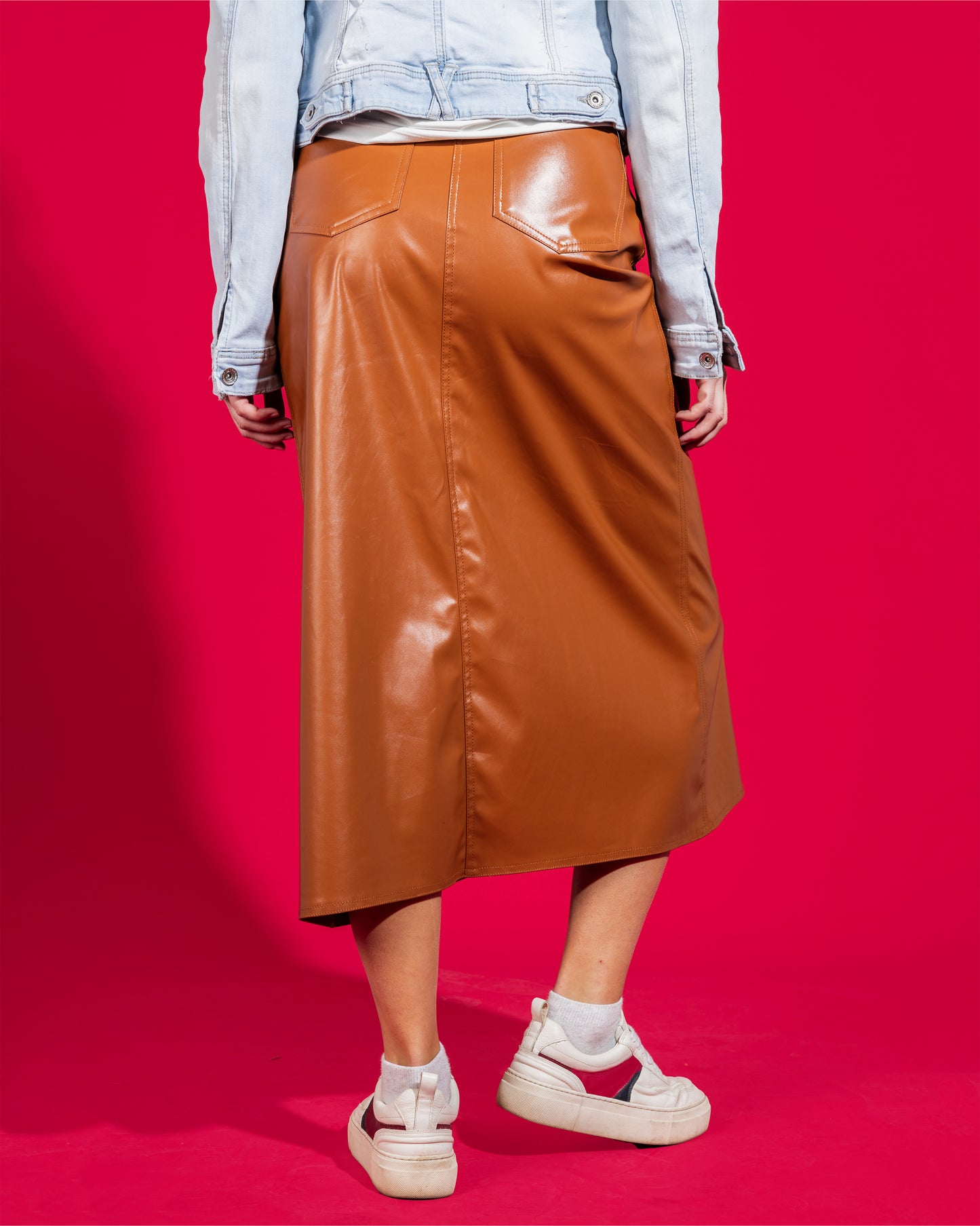 Leather Skirt front cut