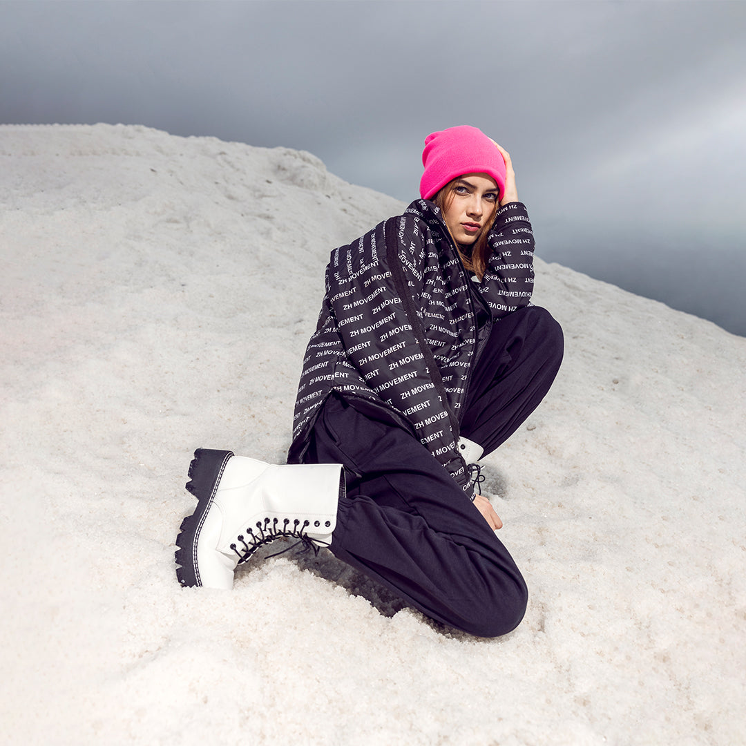 Printed waterproof Jacket in black