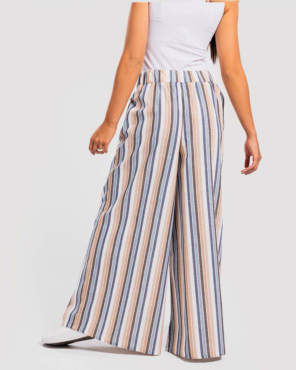 striped wide leg pants