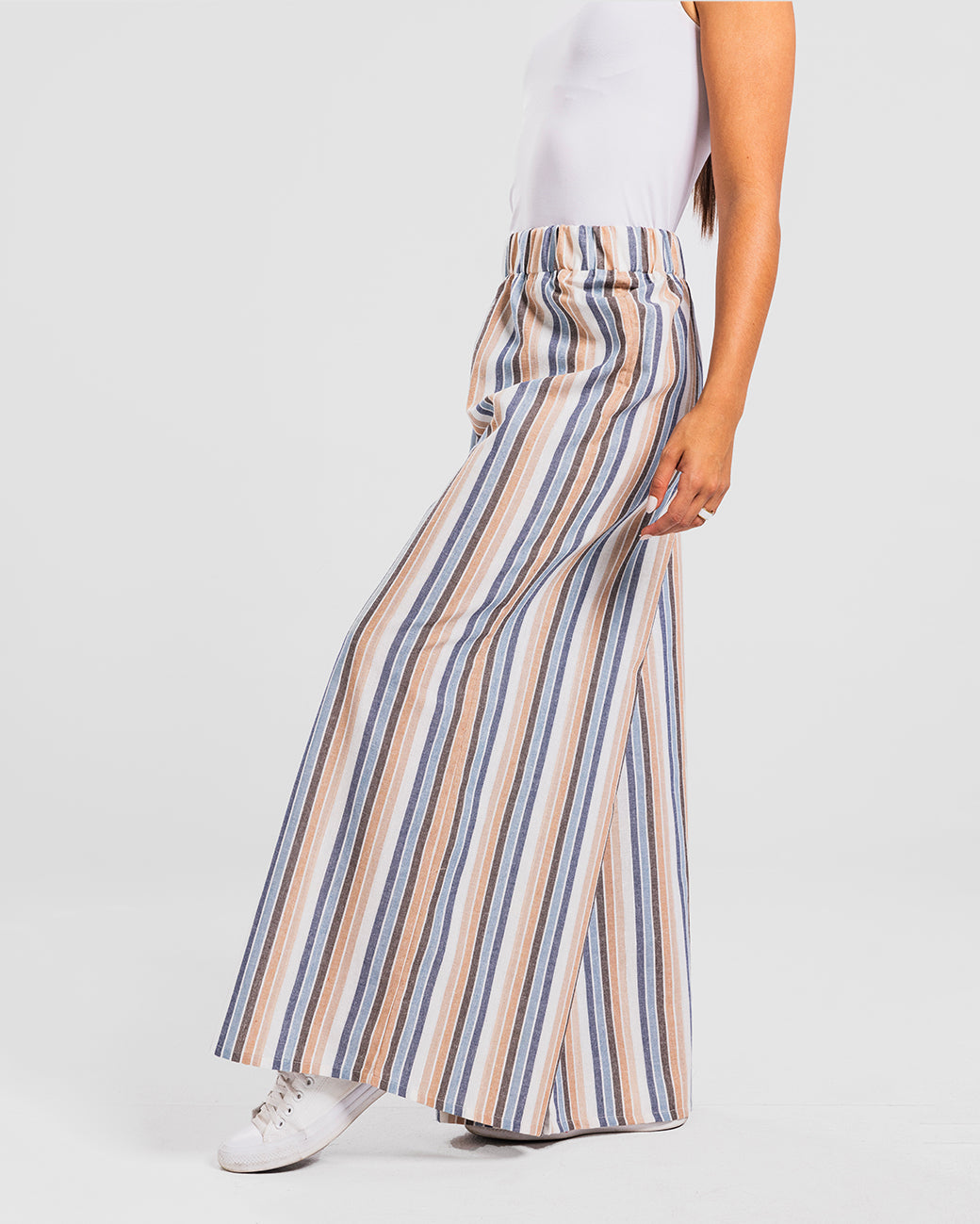 striped wide leg pants